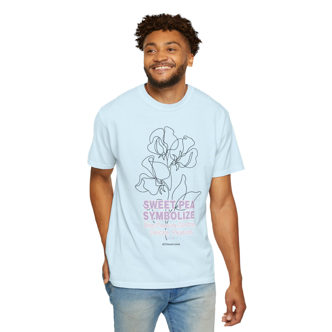Sweet Pea Flower T-Shirt - Botanical Graphic Shirt for Flower Lovers