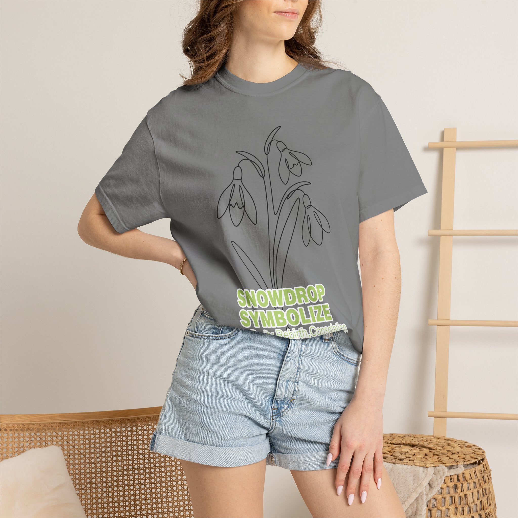 Snowdrop Flower T-Shirt - Botanical Shirt for Flower Lovers