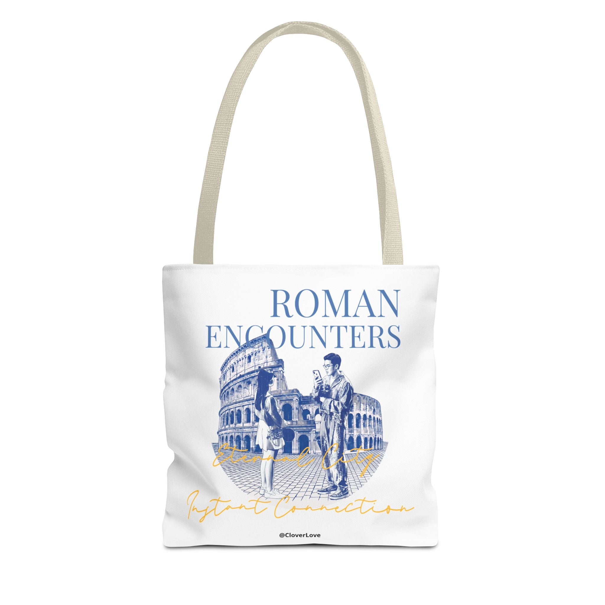 Roman Encounter Travel Tote Bag | Vintage Italy Rome Colosseum Canvas Tote Bag for Travel Lovers