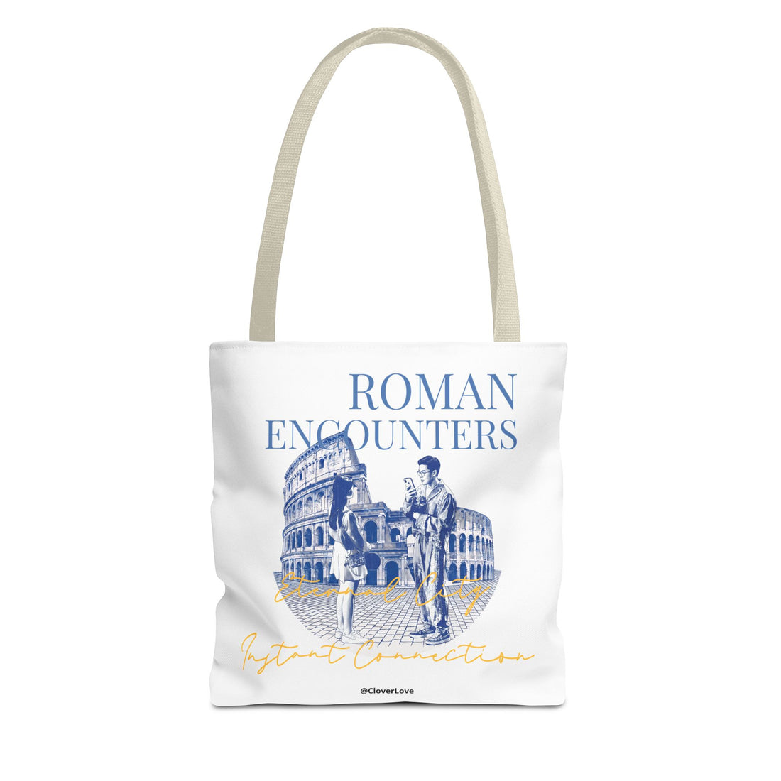 Roman Encounter Travel Tote Bag | Vintage Italy Rome Colosseum Canvas Tote Bag for Travel Lovers
