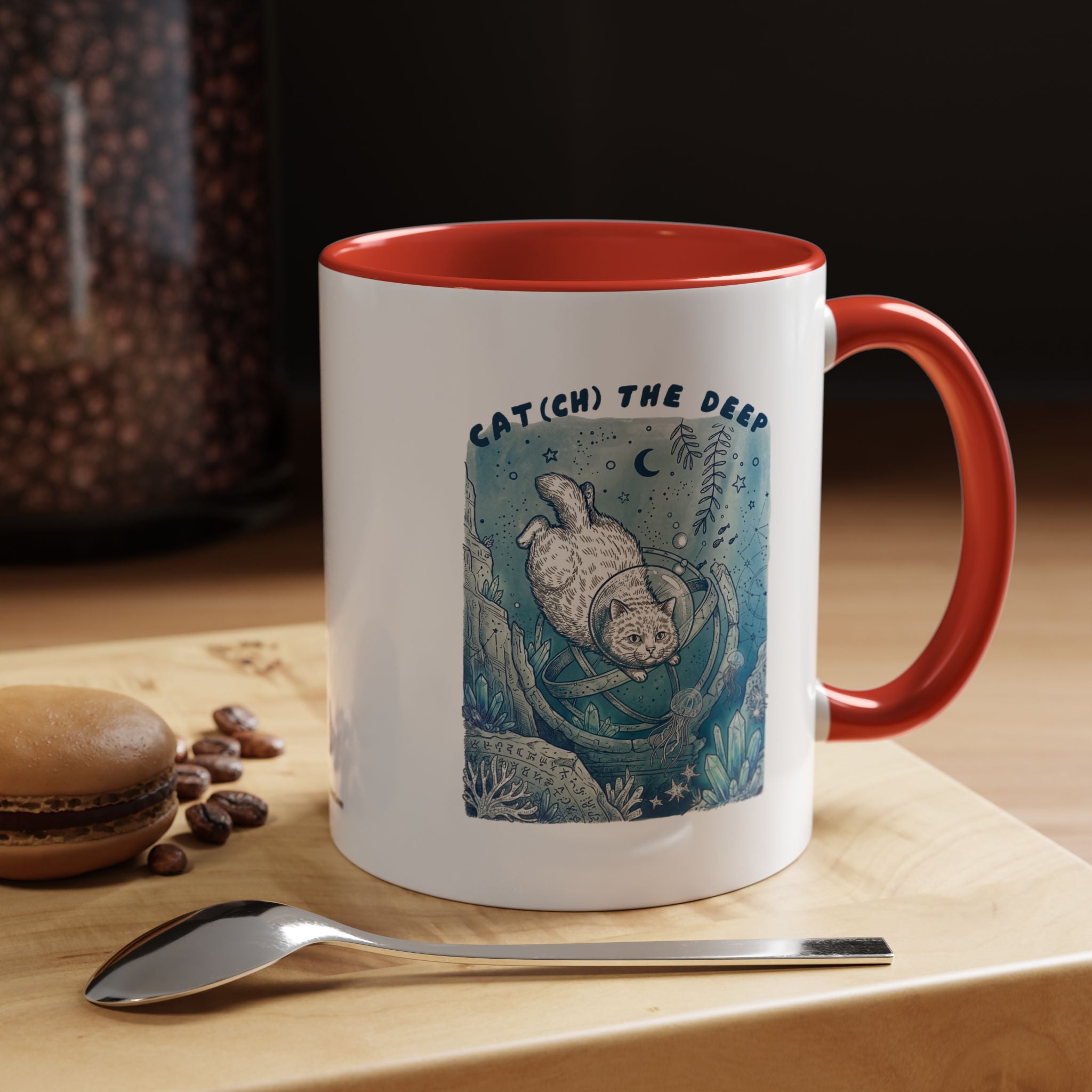 Cat's Deep Ocean Adventure Mug - Underwater Cat Lover Coffee Cup