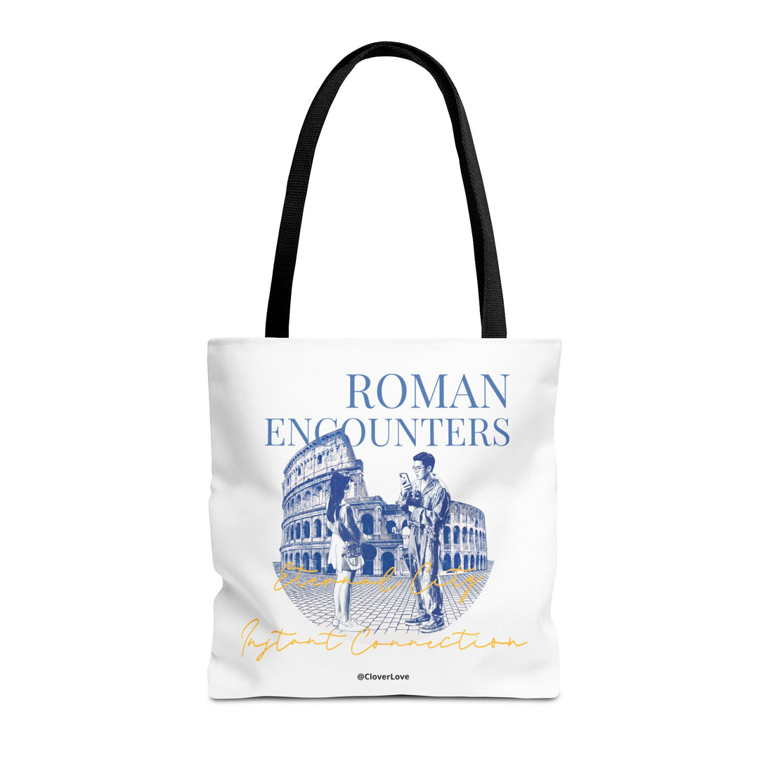 Roman Encounter Travel Tote Bag | Vintage Italy Rome Colosseum Canvas Tote Bag for Travel Lovers