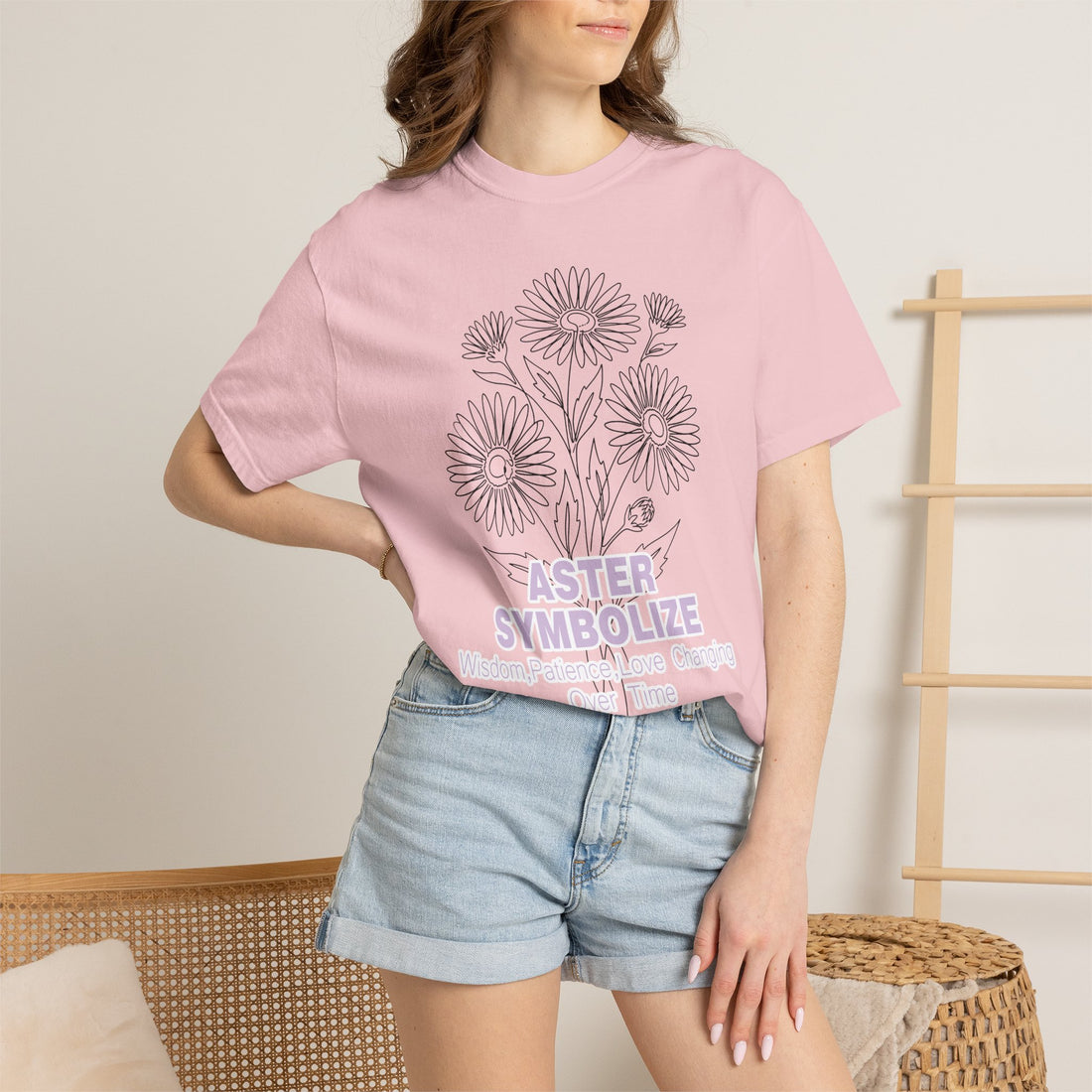 Aster Flower T-Shirt - Botanical Graphic Shirt for Flower Lovers
