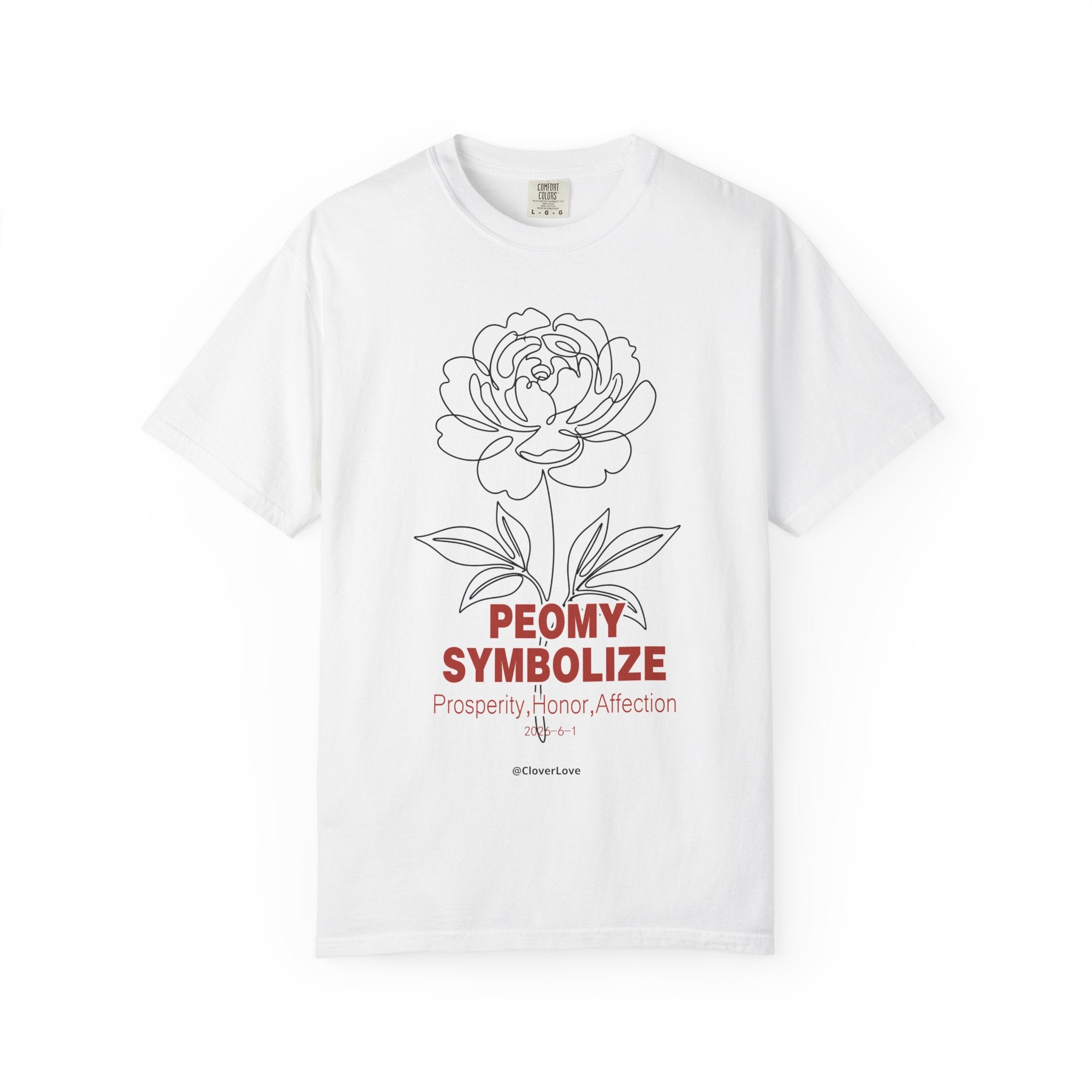 Peony Flower T-Shirt - Elegant Botanical Graphic Shirt for Flower Lovers