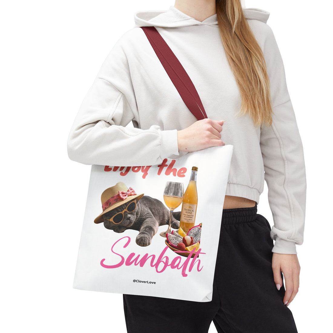 Summer Cat Tote Bag | Personalized Cat Photo Canvas Bag