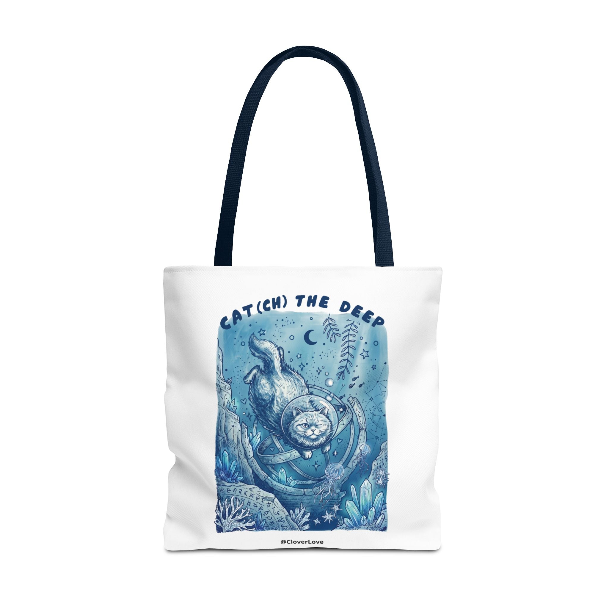 Cat Deep Sea Adventure Tote Bag | Vintage Ocean Explorer Canvas Bag