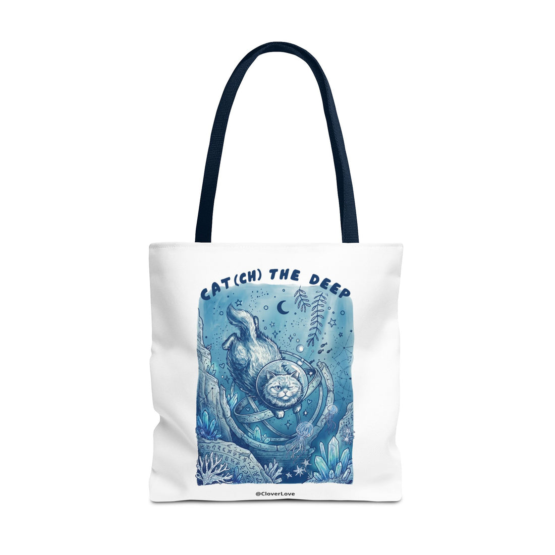 Cat Deep Sea Adventure Tote Bag | Vintage Ocean Explorer Canvas Bag