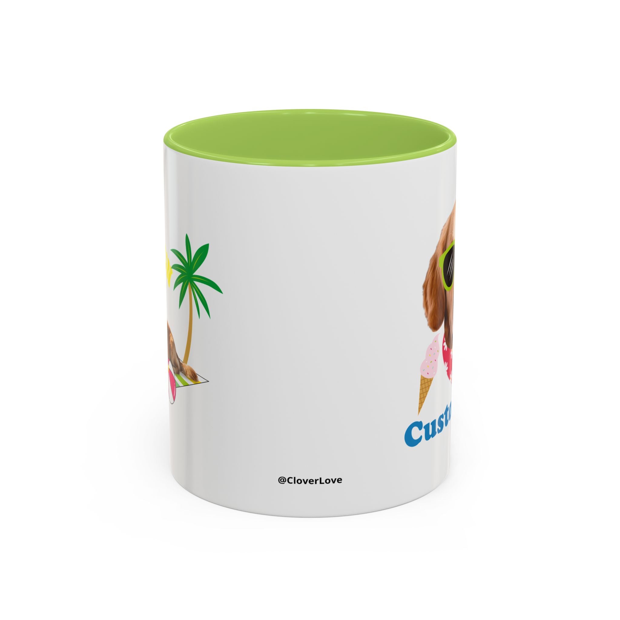 Süße Sommer Hunde-Tasse | Personalisierte Hunde-Foto-Kaffeetasse mit individuellem Text