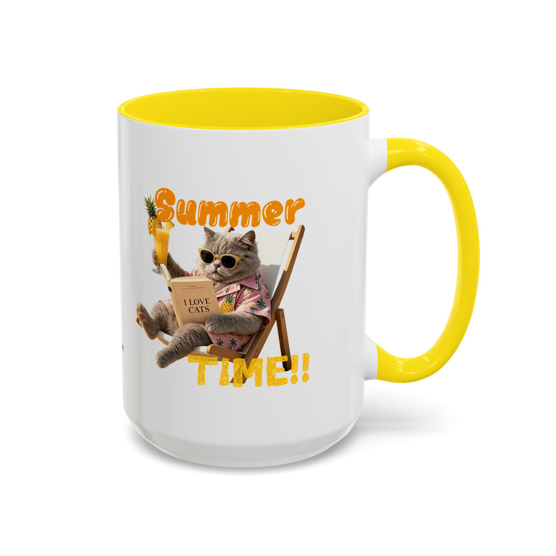 Funny Cat Summer Mug - Cute Beach Coffee Cup for Cat Lovers