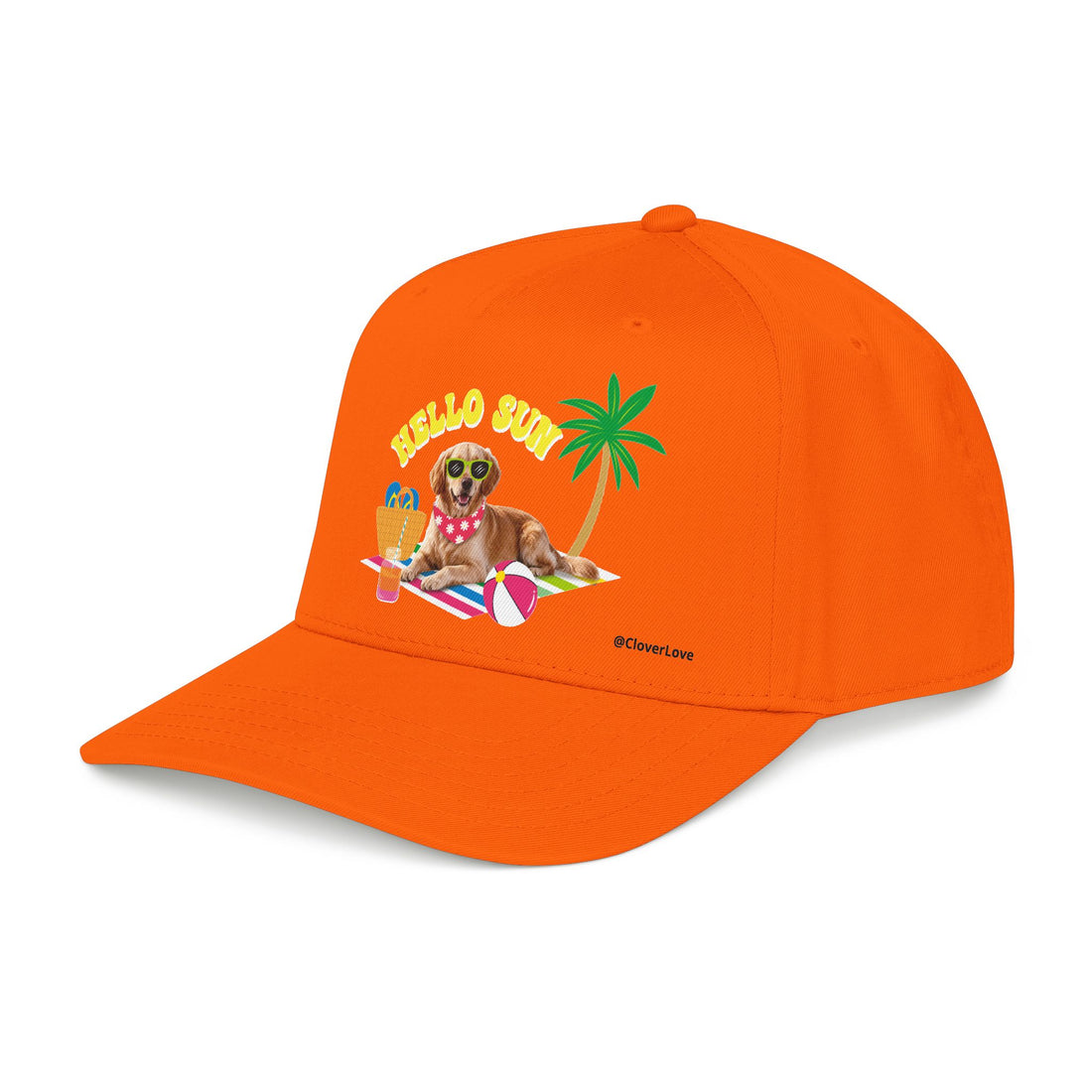 Custom Summer Dog Hat, Hello Sun Beach Puppy Baseball Cap, Personalized Pet Hat