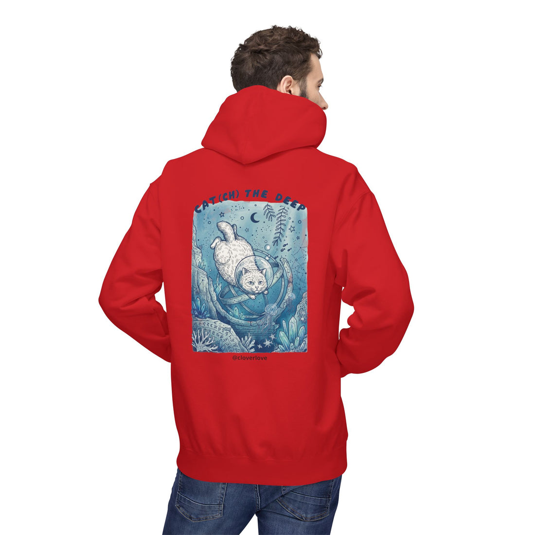 Katzen-Tiefseeabenteuer-Kapuzenpulli | Vintage Ozeanforscher Grafik-Sweatshirt