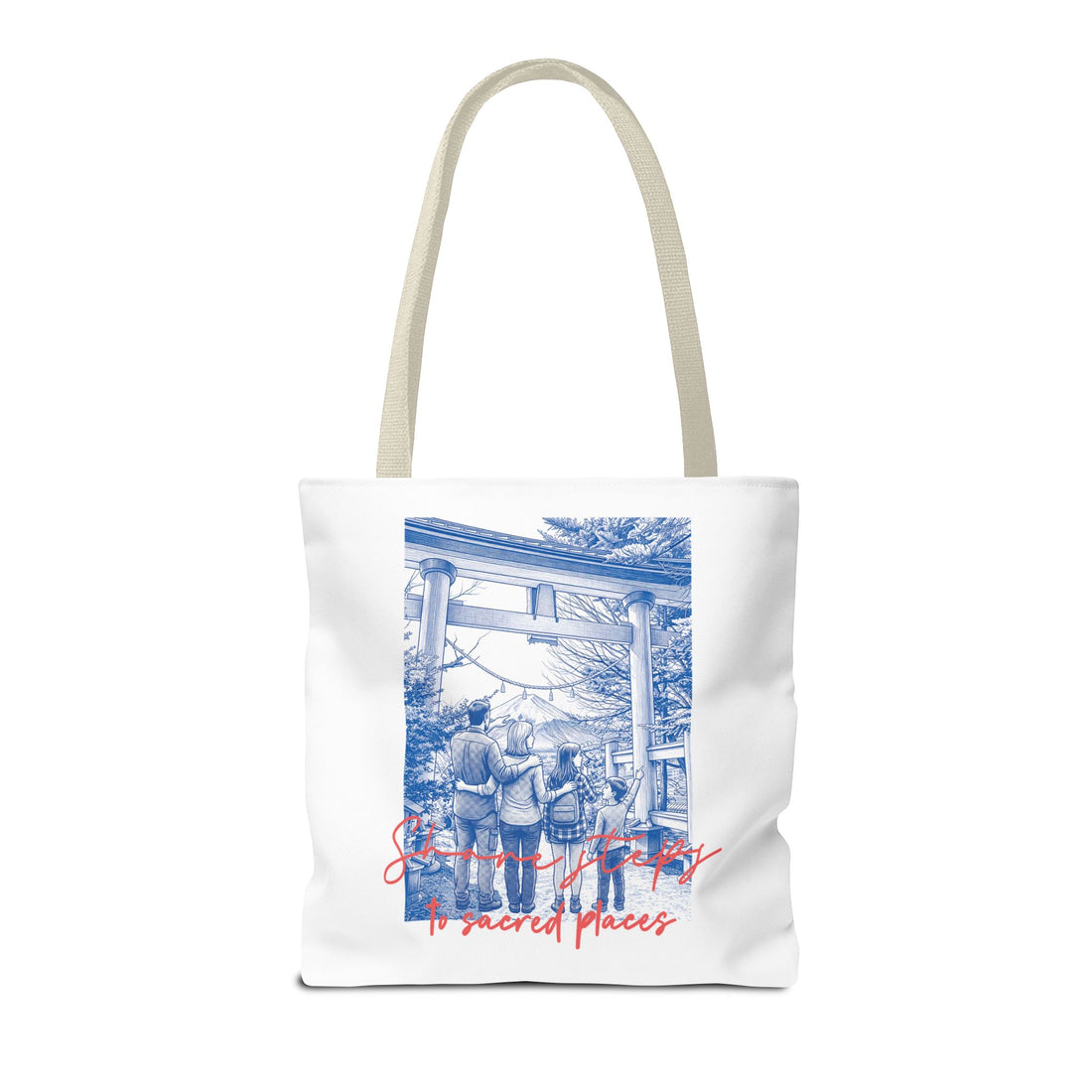 Japan Travel Tote Bag | Vintage Torii Gate Fuji Mountain Canvas Bag