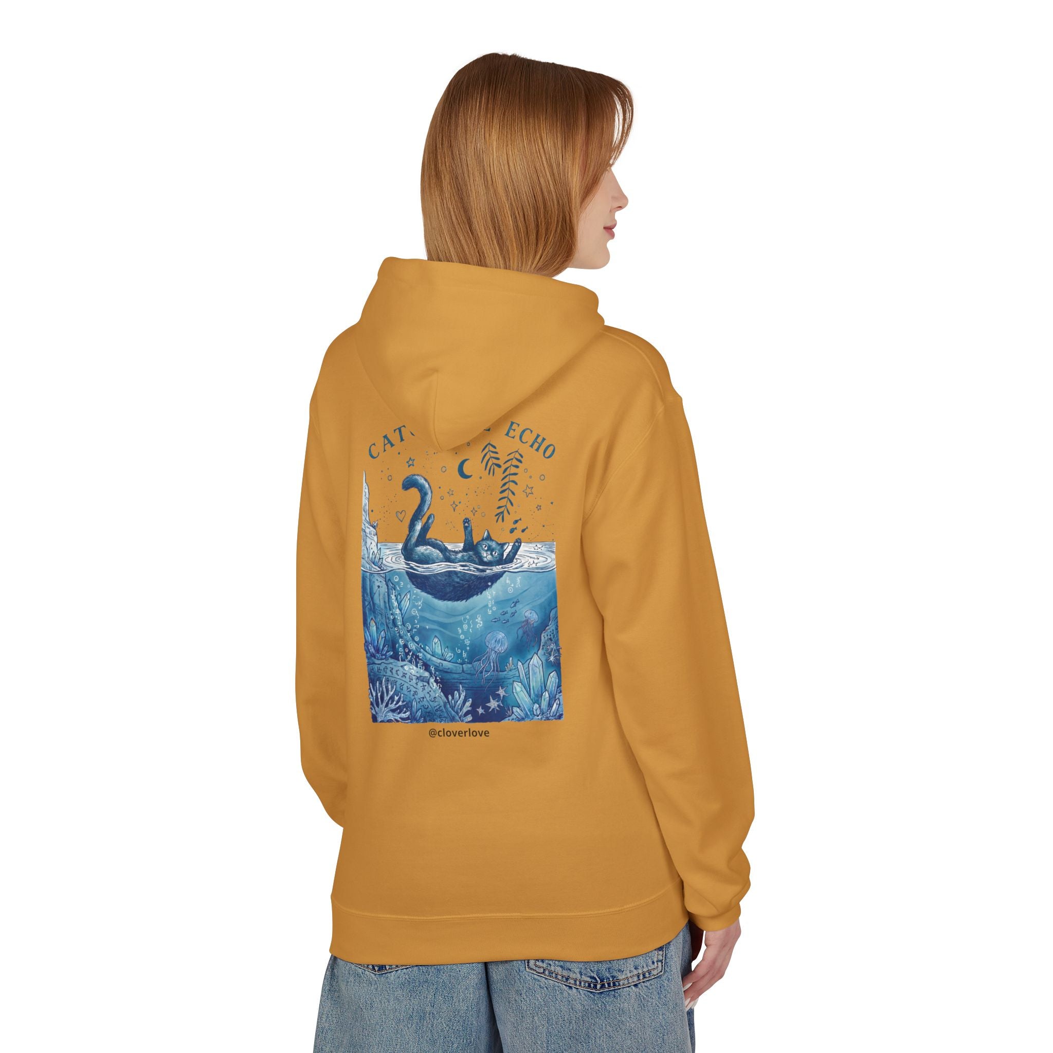 Katzen-Ozean-Abenteuer-Kapuzenpullover | Vintage Unterwasser-Grafik-Sweatshirt