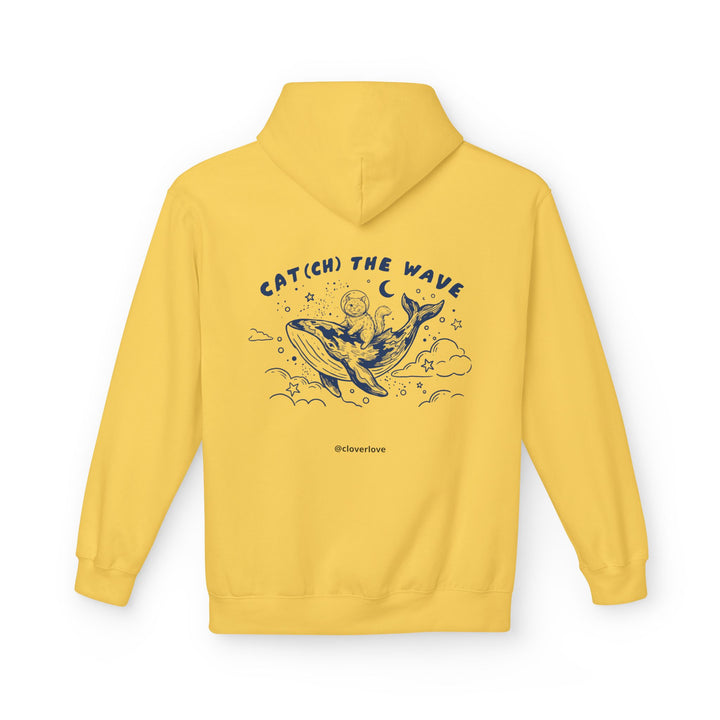 Katzen-Wal-Abenteuer-Kapuzenpulli | Vintage-Ozean-Grafik-Sweatshirt