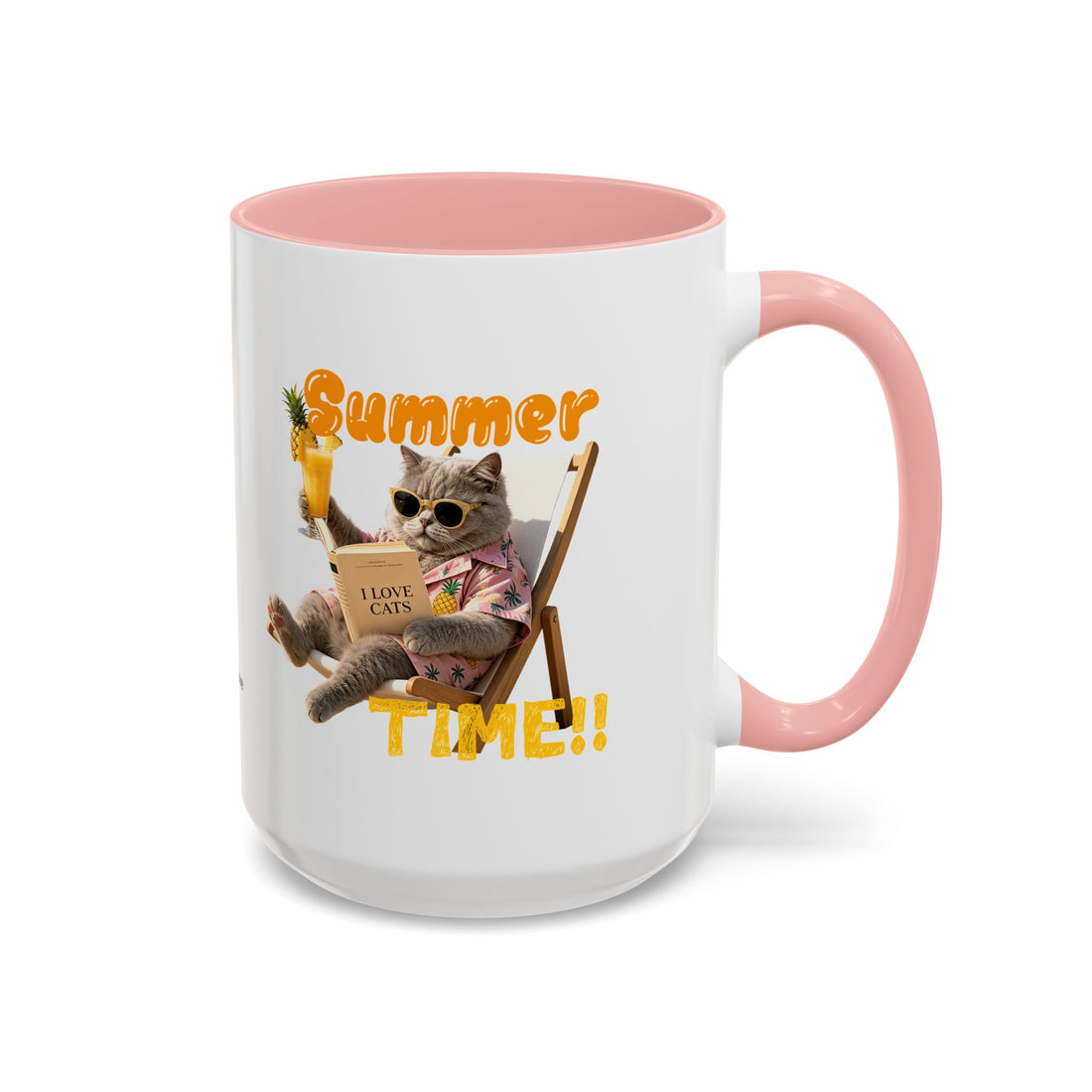 Funny Cat Summer Mug - Cute Beach Coffee Cup for Cat Lovers