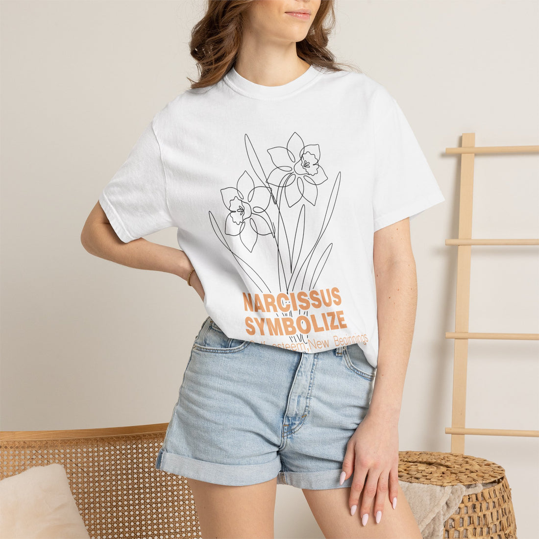 Narcissus Flower T-Shirt - Botanical Graphic Shirt for Flower Lovers