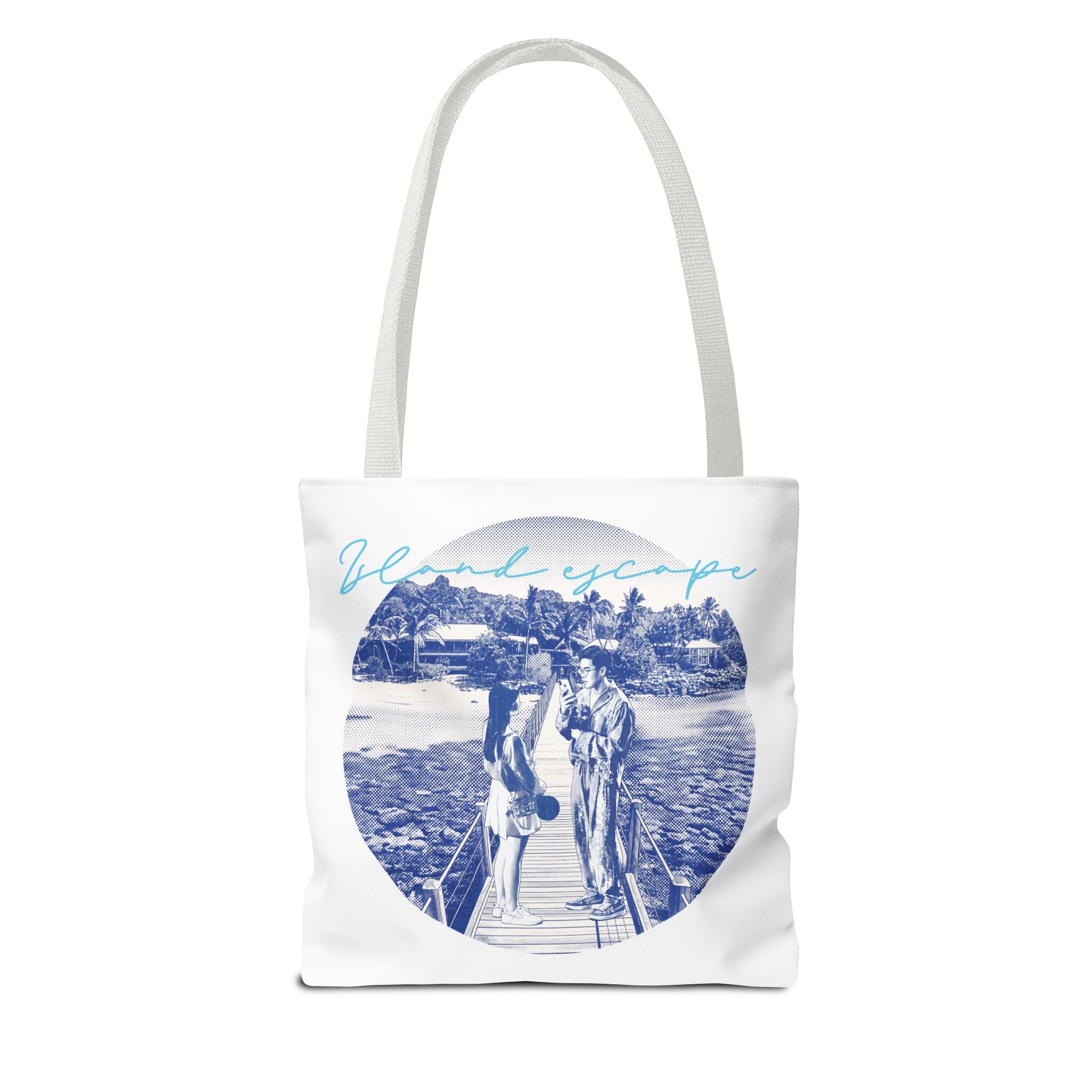 Island Escape Tote Bag | Vintage Beach Travel Canvas Bag