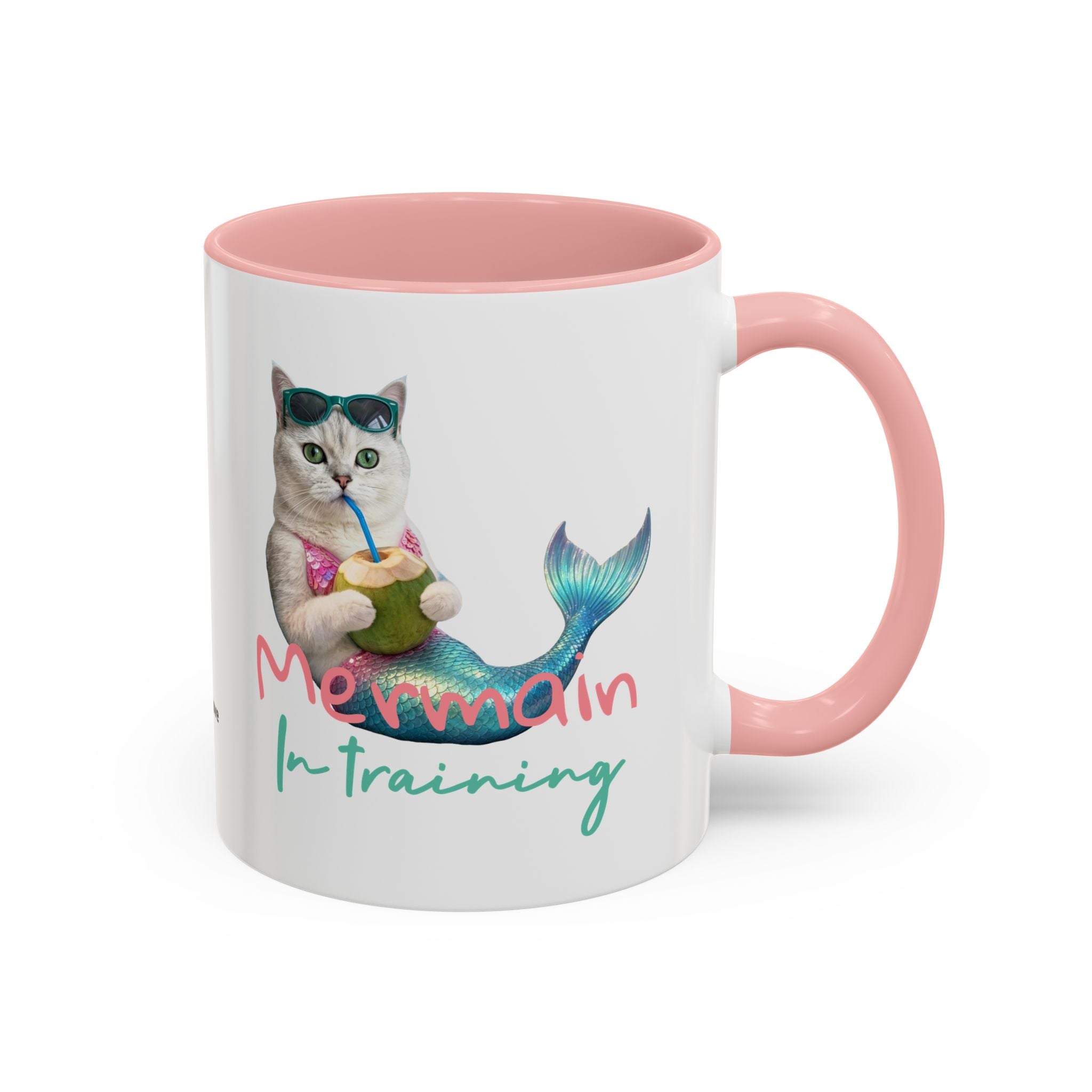 Mermaid Cat Summer Mug | Personalized Cat Coffee Cup With Custom Text