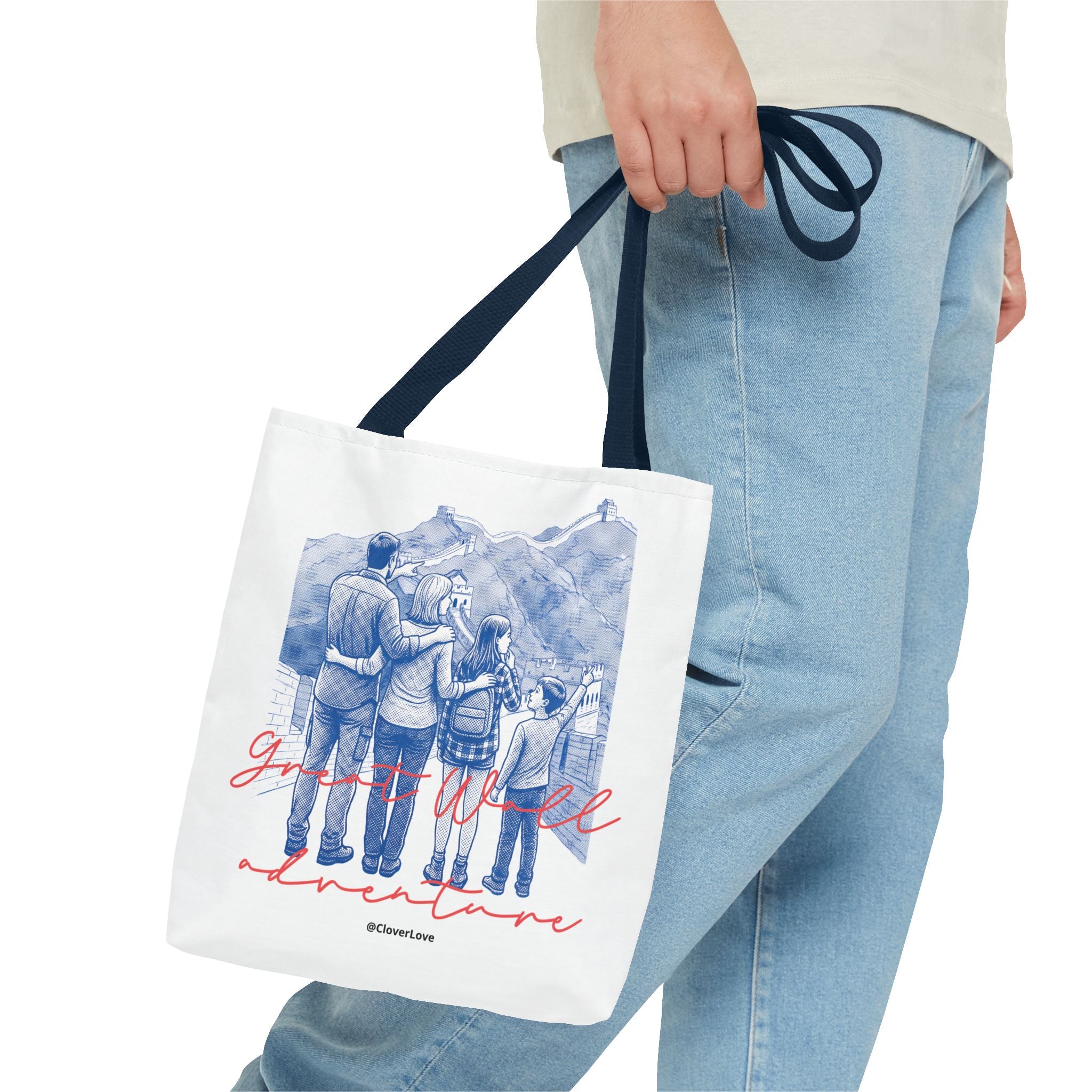 Great Wall of China Tote Bag, Family Travel Souvenir Bag, Landmark Canvas Tote