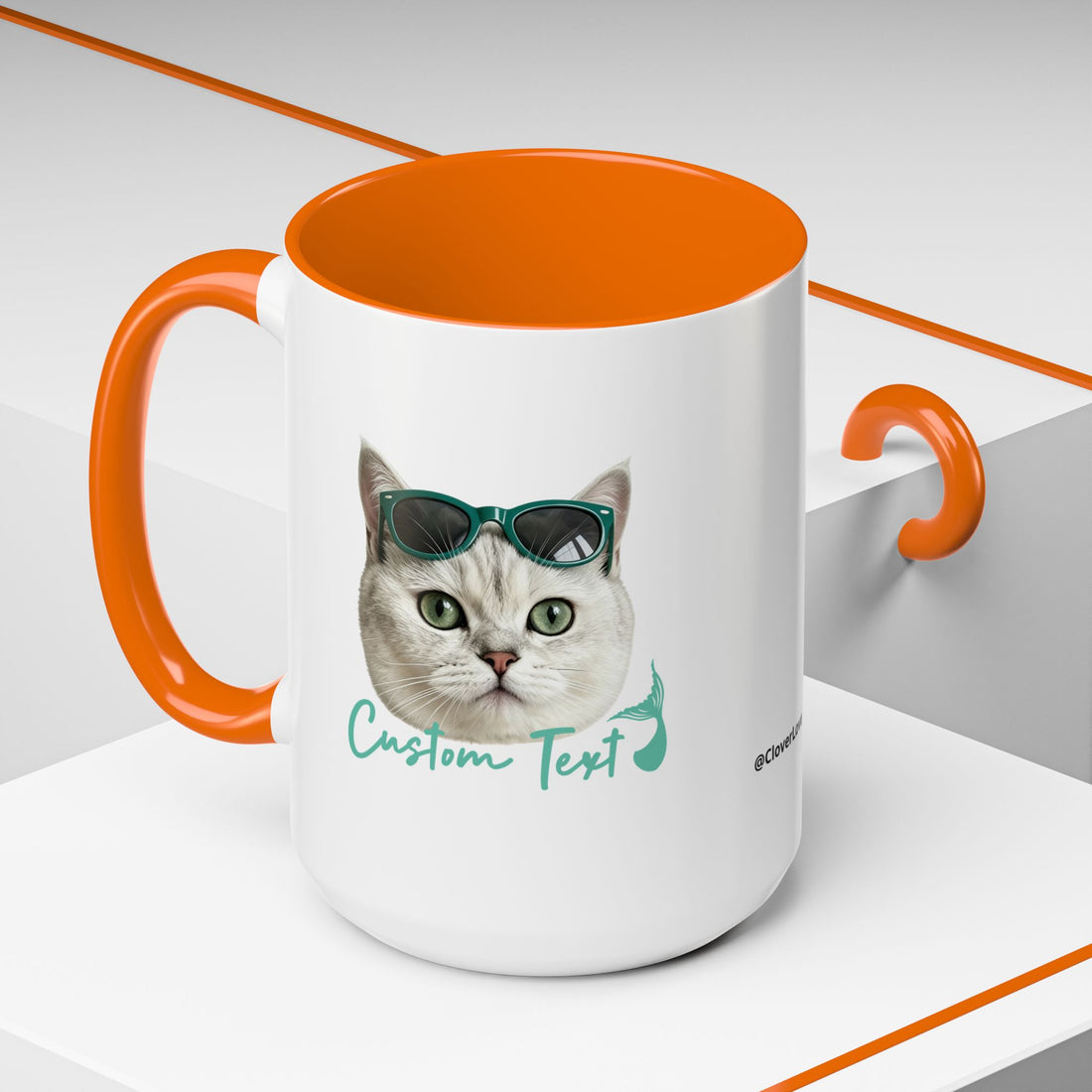 Mermaid Cat Summer Mug | Personalized Cat Coffee Cup With Custom Text