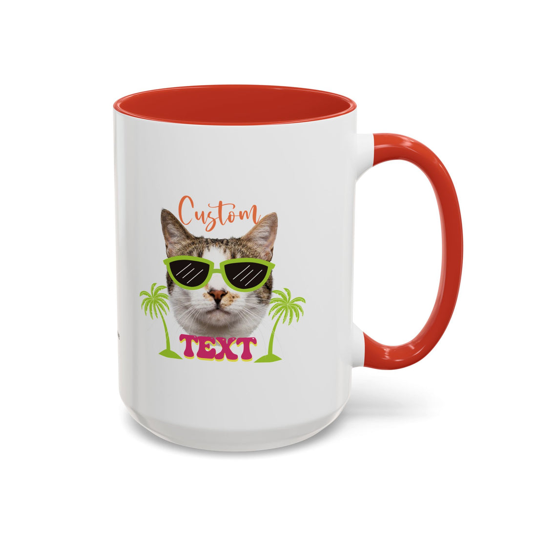 Cool Cat Summer Mug | Personalized Cat Photo Coffee Cup With Custom Text
