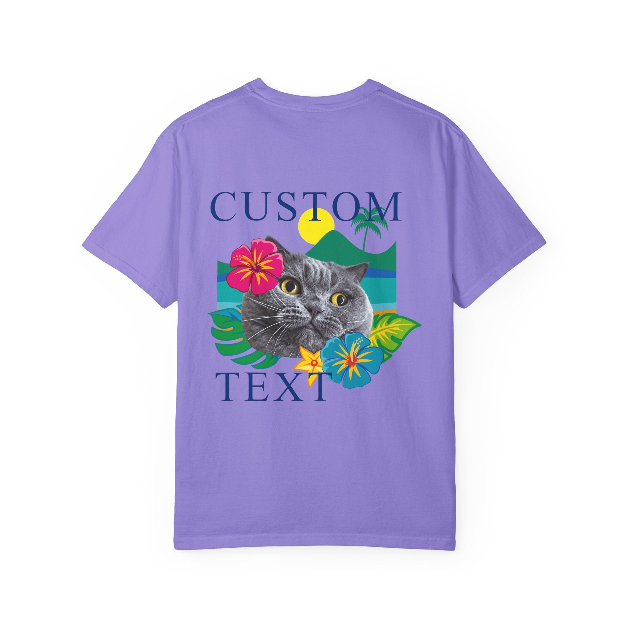 Custom Pet Summer T-Shirt -Tropical Vacation Style Pet Lover Gift