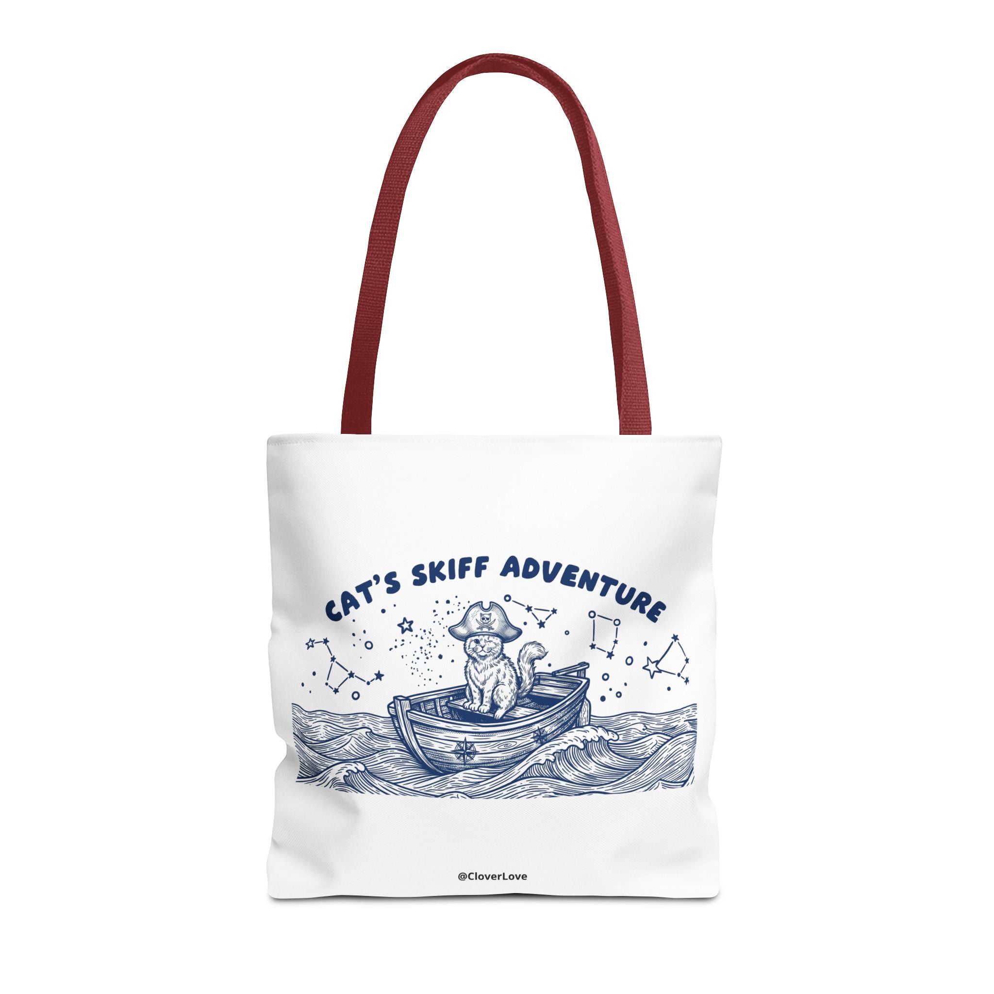 Cat's Skiff Adventure Tote Bag | Vintage Nautical Ocean Canvas Bag