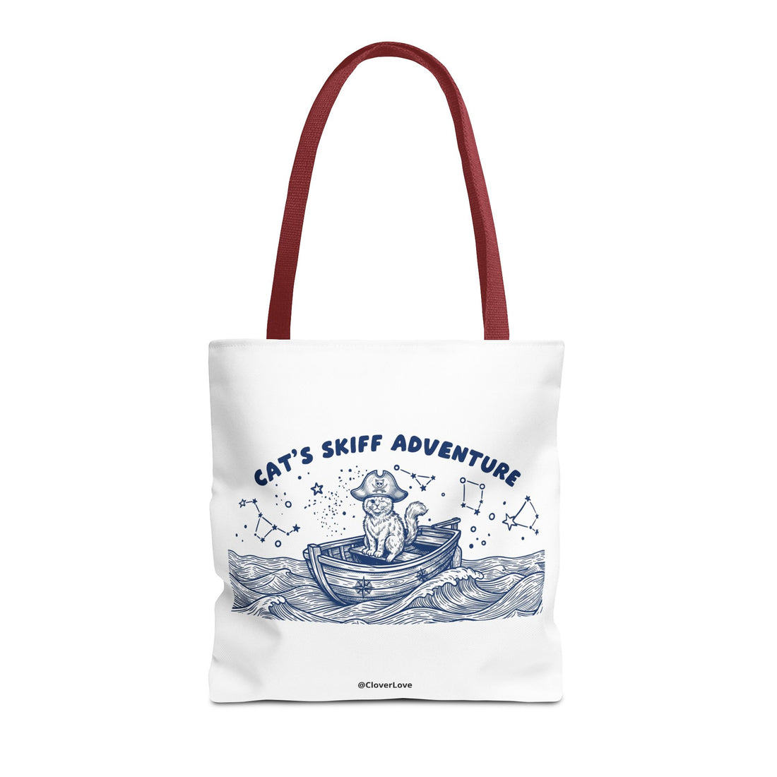 Cat's Skiff Adventure Tote Bag | Vintage Nautical Ocean Canvas Bag