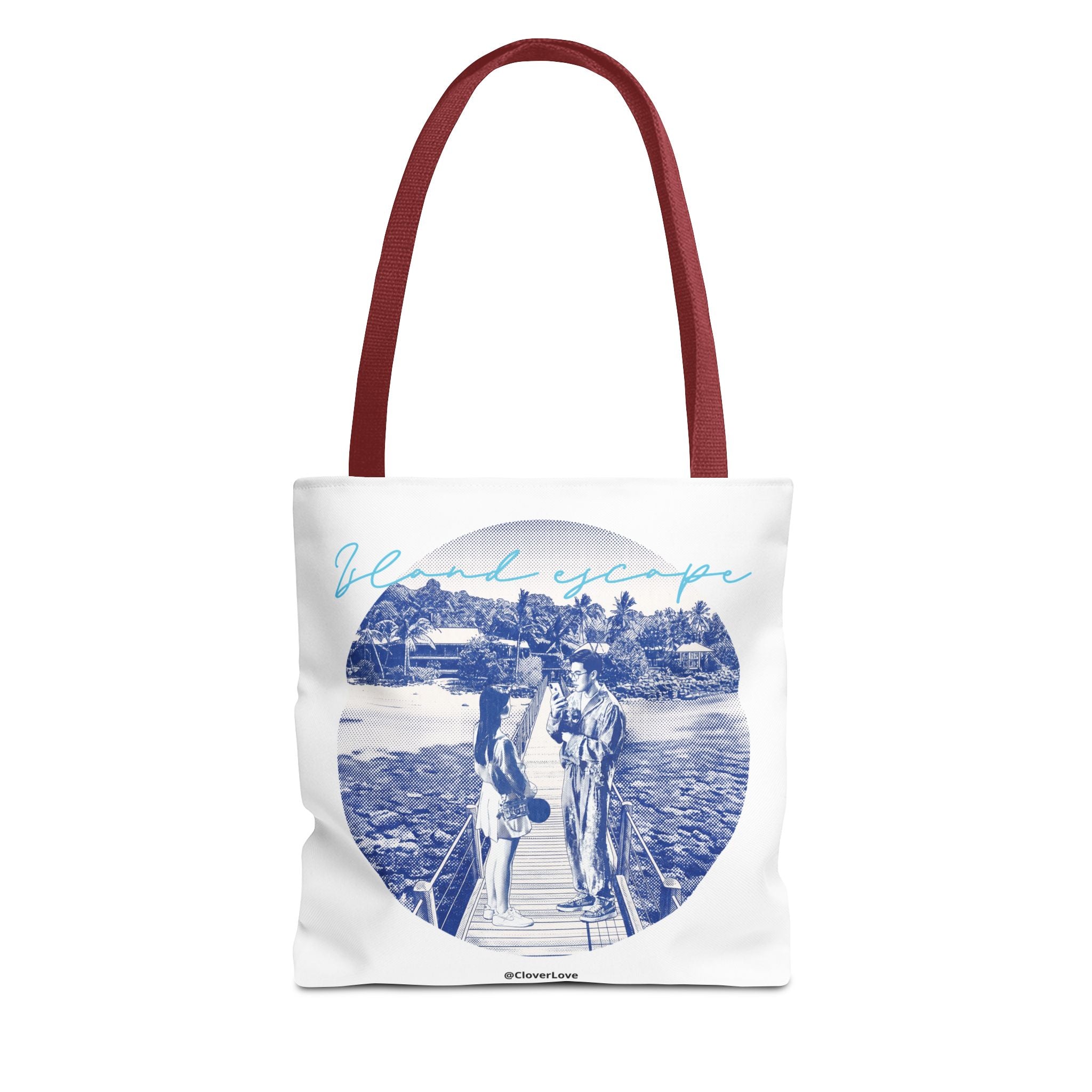 Island Escape Tote Bag | Vintage Beach Travel Canvas Bag