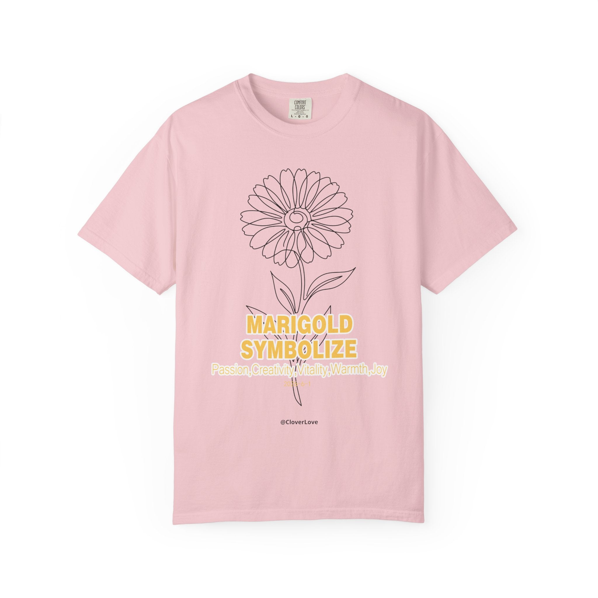 Marigold Flower T-Shirt - Botanical Graphic Shirt for Flower Lovers