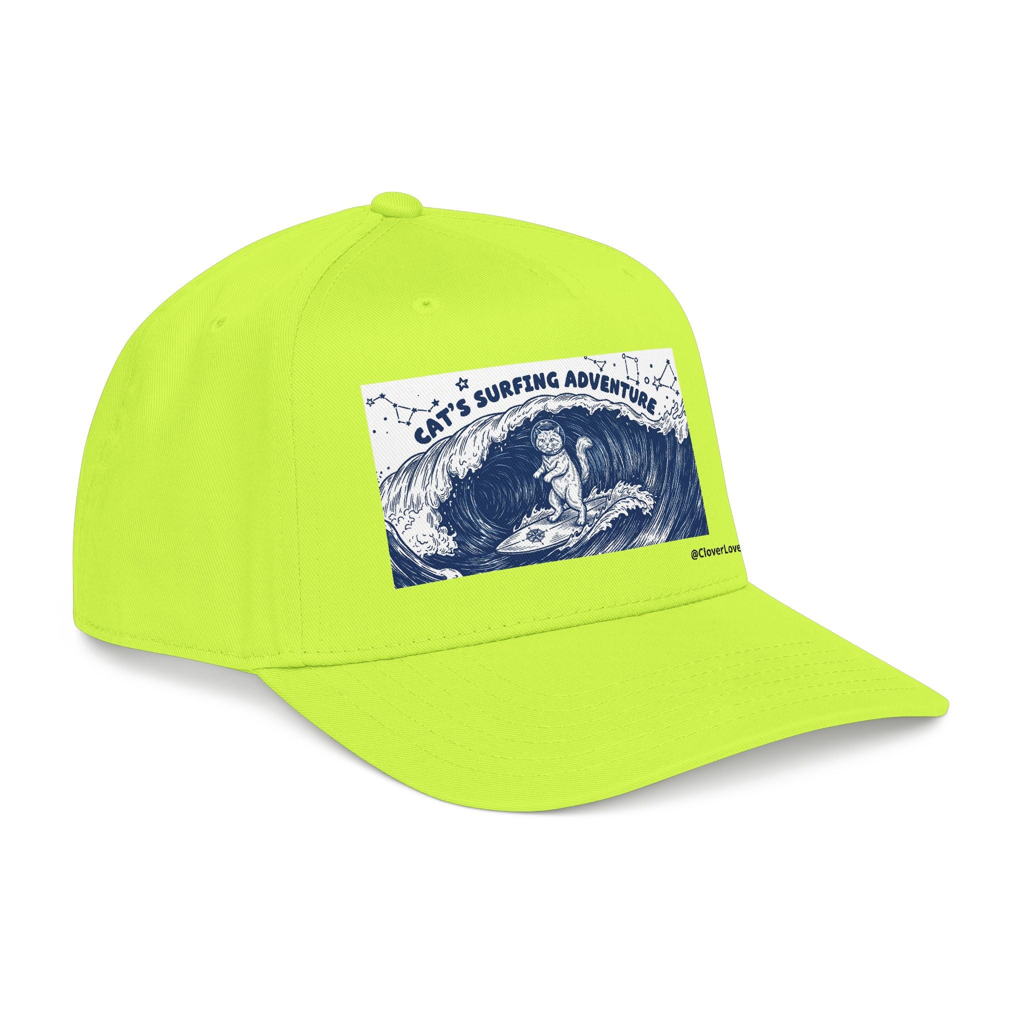 Cat Surfing Hat - Ocean Adventure Baseball Cap, Cute Cat Lover Gift