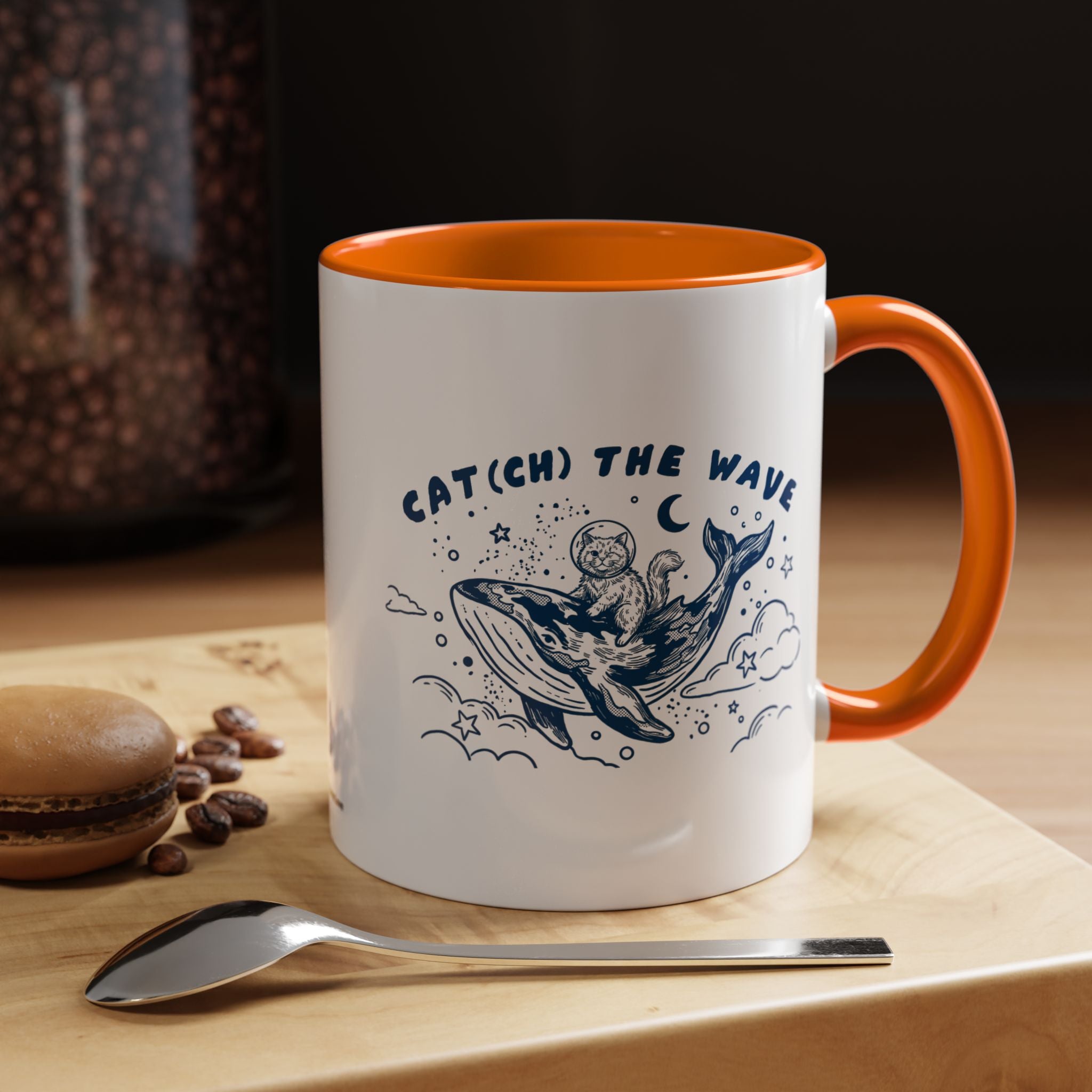 Cat's Wave Adventure Mug - Cute Cat Whale Ocean Coffee Cup