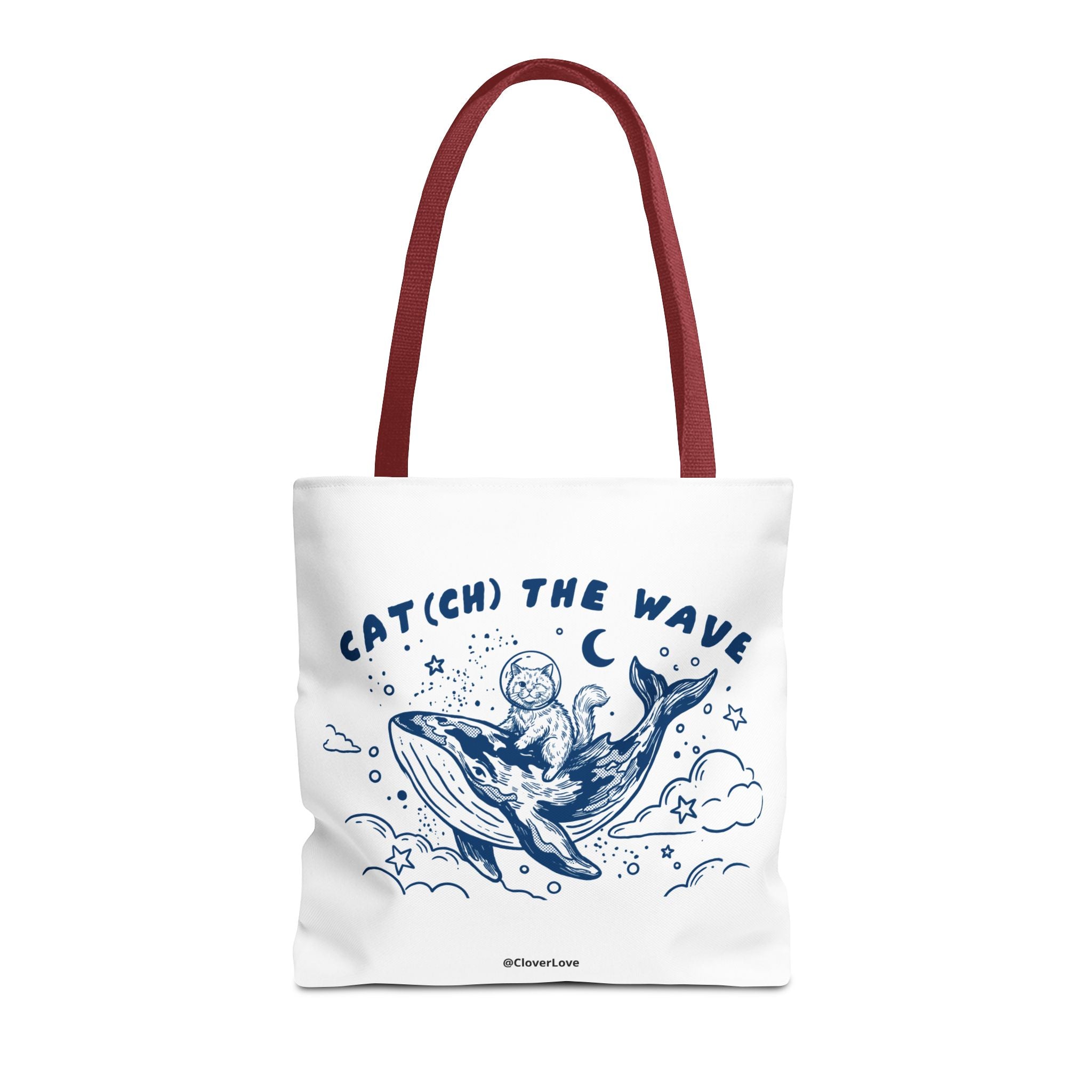Cat Whale Adventure Tote Bag | Vintage Ocean Graphic Canvas Bag
