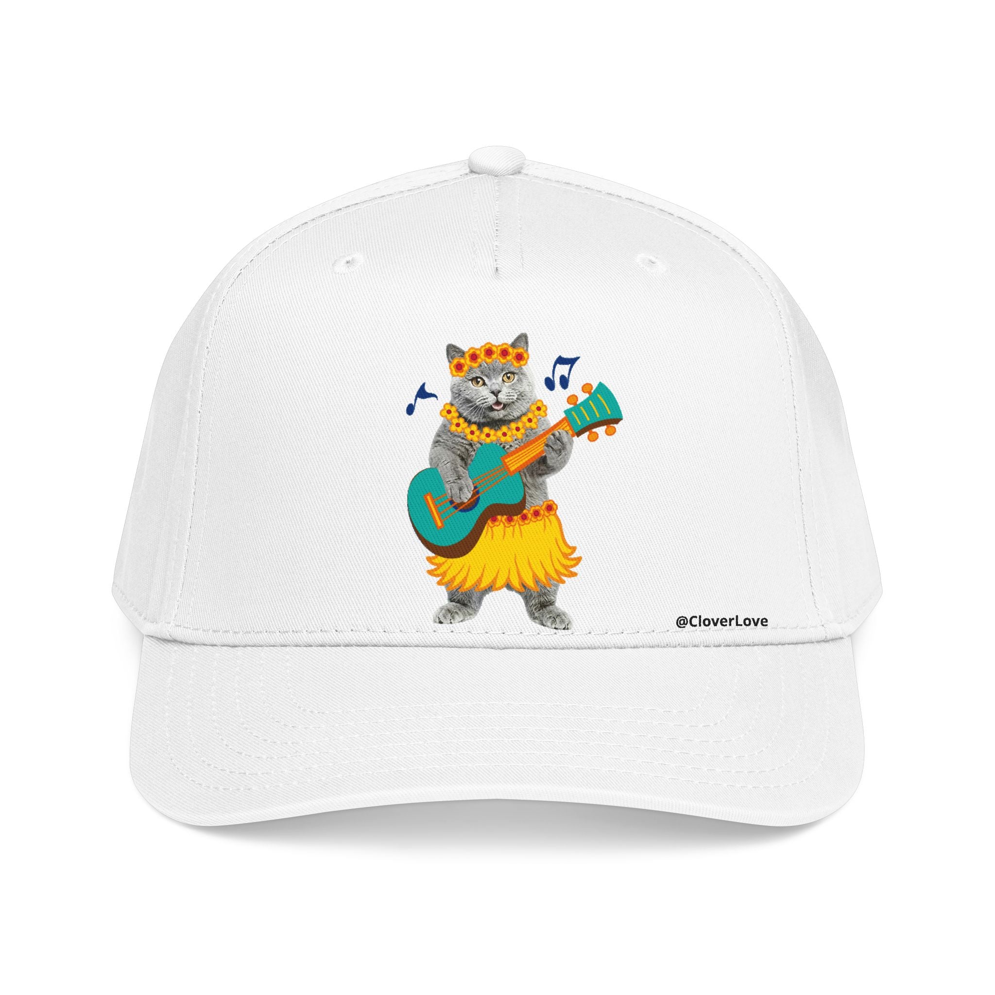 Summer Cat Guitar Hat – Personalized Pet Lover Baseball Cap, Fun Beach Vacation Gift