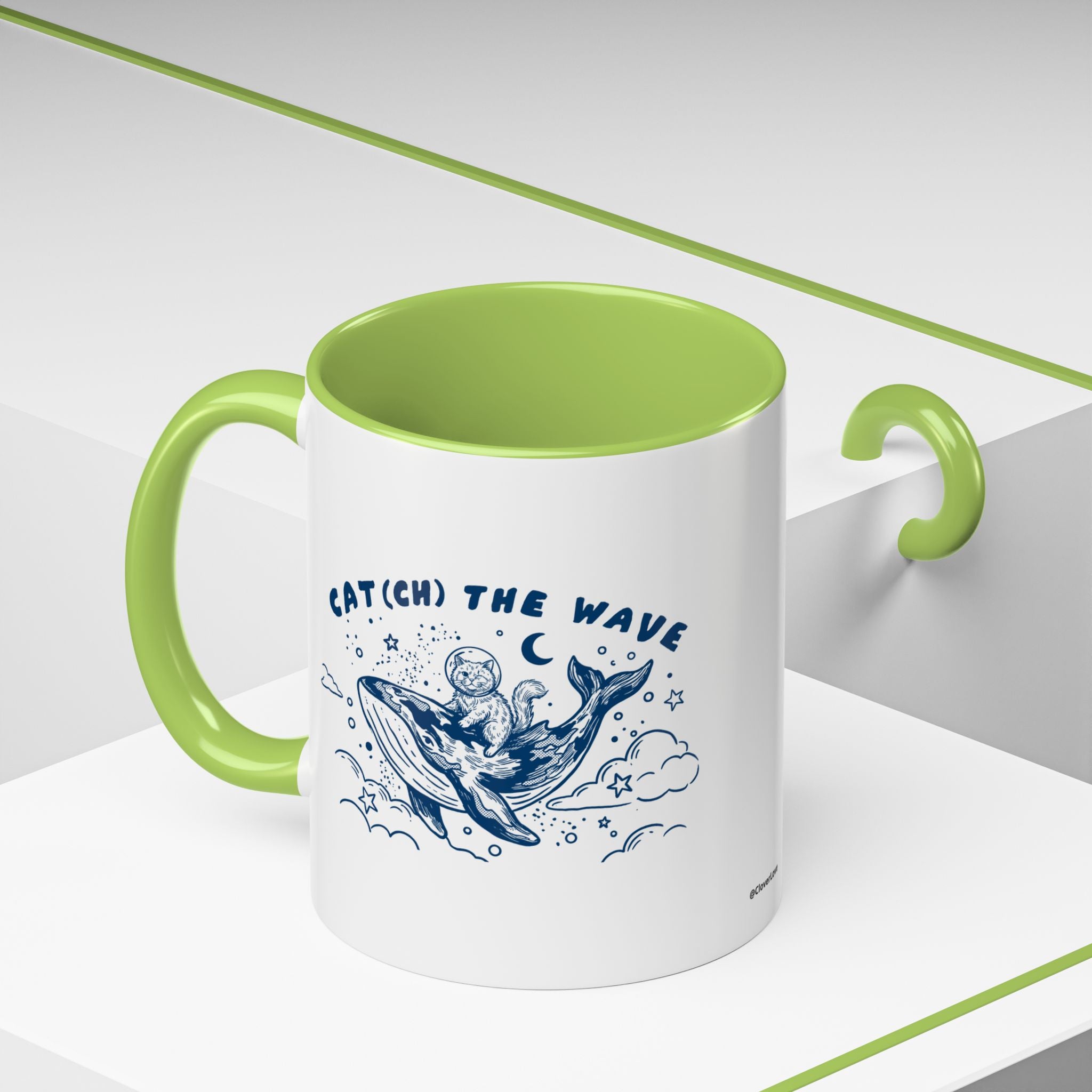 Cat's Wave Adventure Mug - Cute Cat Whale Ocean Coffee Cup