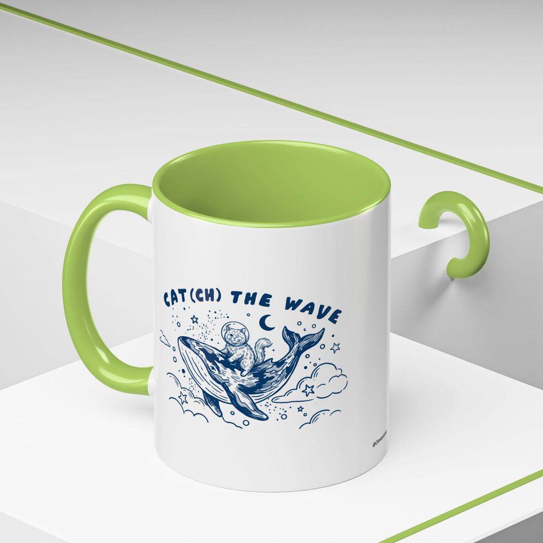 Cat's Wave Adventure Mug - Cute Cat Whale Ocean Coffee Cup