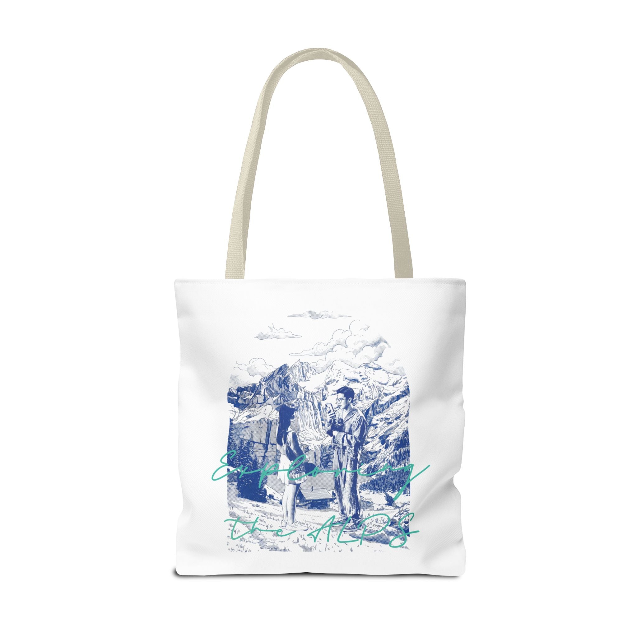Travel Adventure Tote Bag | Vintage Mountain Explorer Canvas Bag