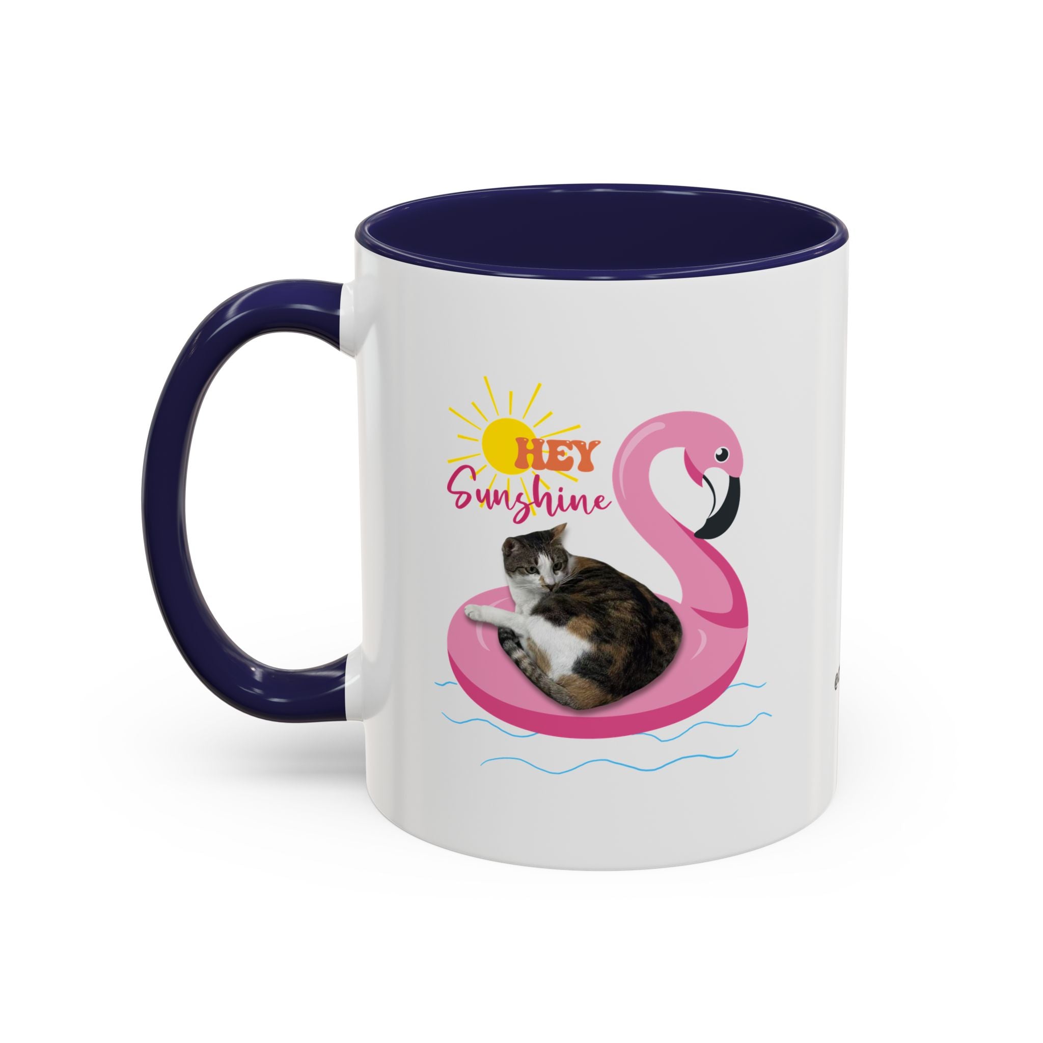 Cool Cat Summer Mug | Personalized Cat Photo Coffee Cup With Custom Text