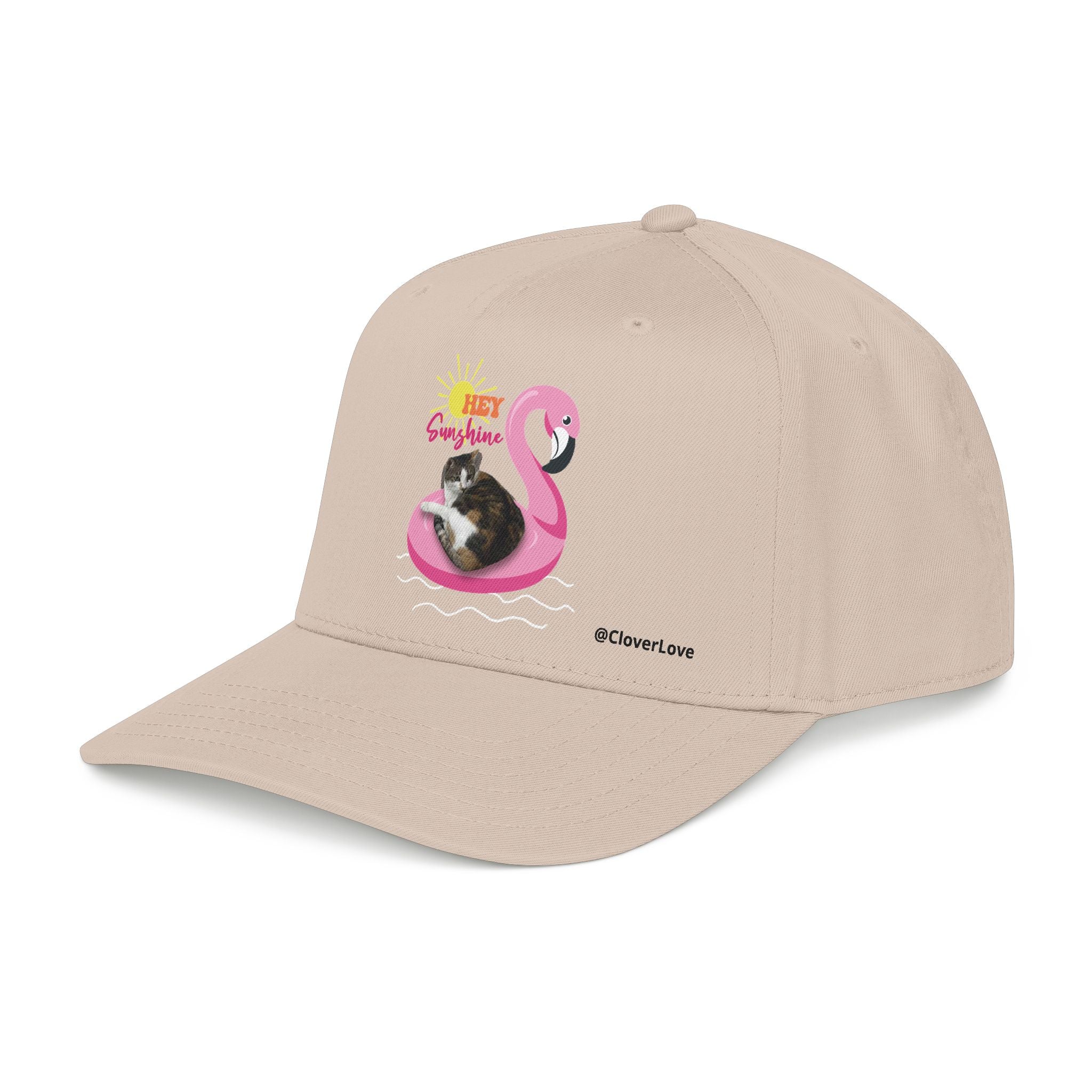 Summer Cat Lover Hat | Cute Flamingo Cat Baseball Cap With Sunshine Design