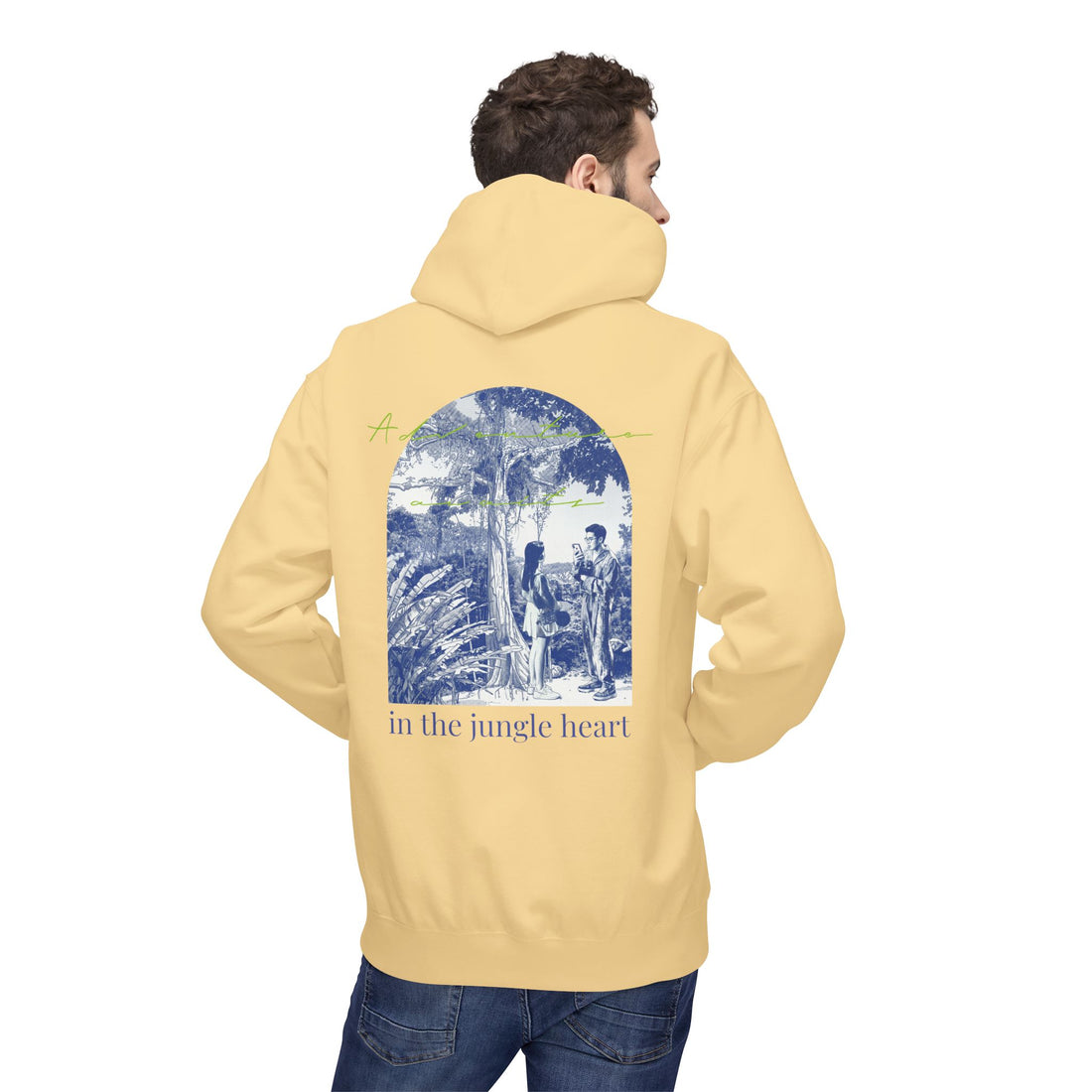 Jungle Adventure Hoodie – Vintage Tropical Travel Graphic Pullover Sweatshirt