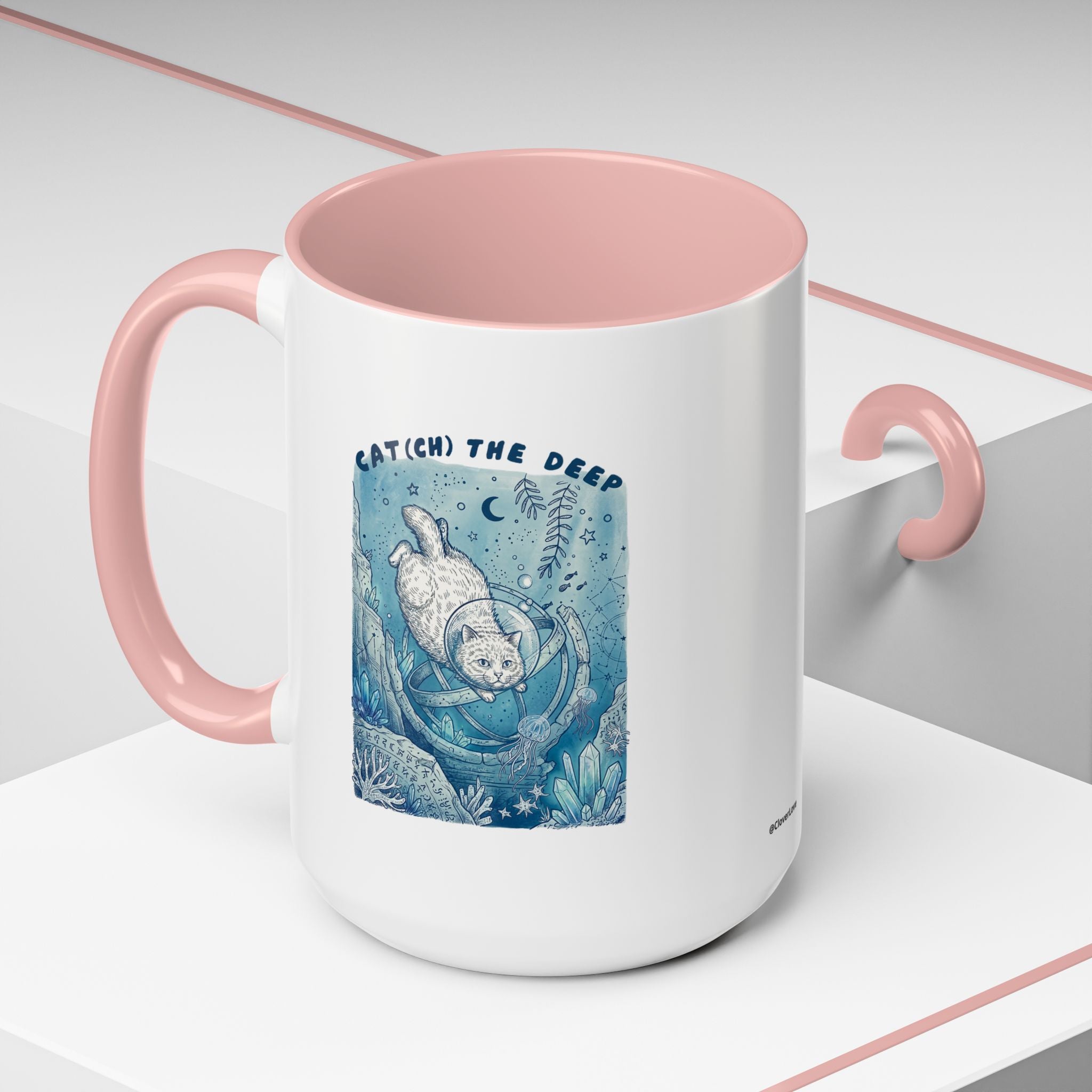 Cat's Deep Ocean Adventure Mug - Underwater Cat Lover Coffee Cup