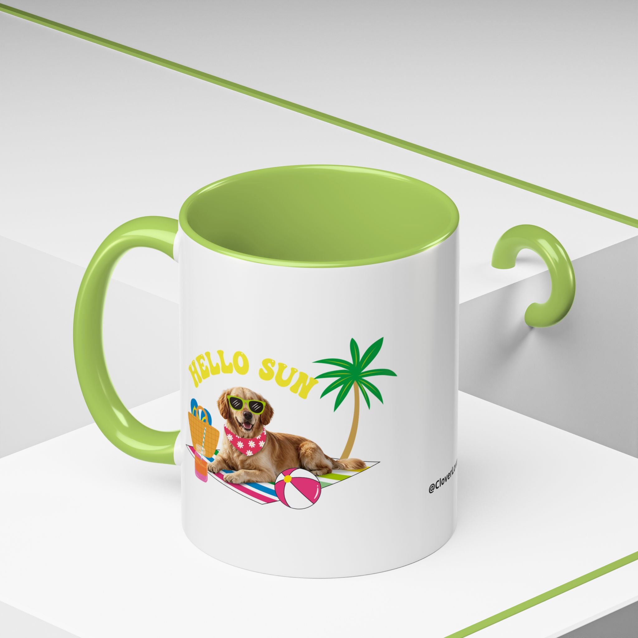 Cute Summer Dog Mug | Personalized Dog Photo Coffee Cup With Custom Text