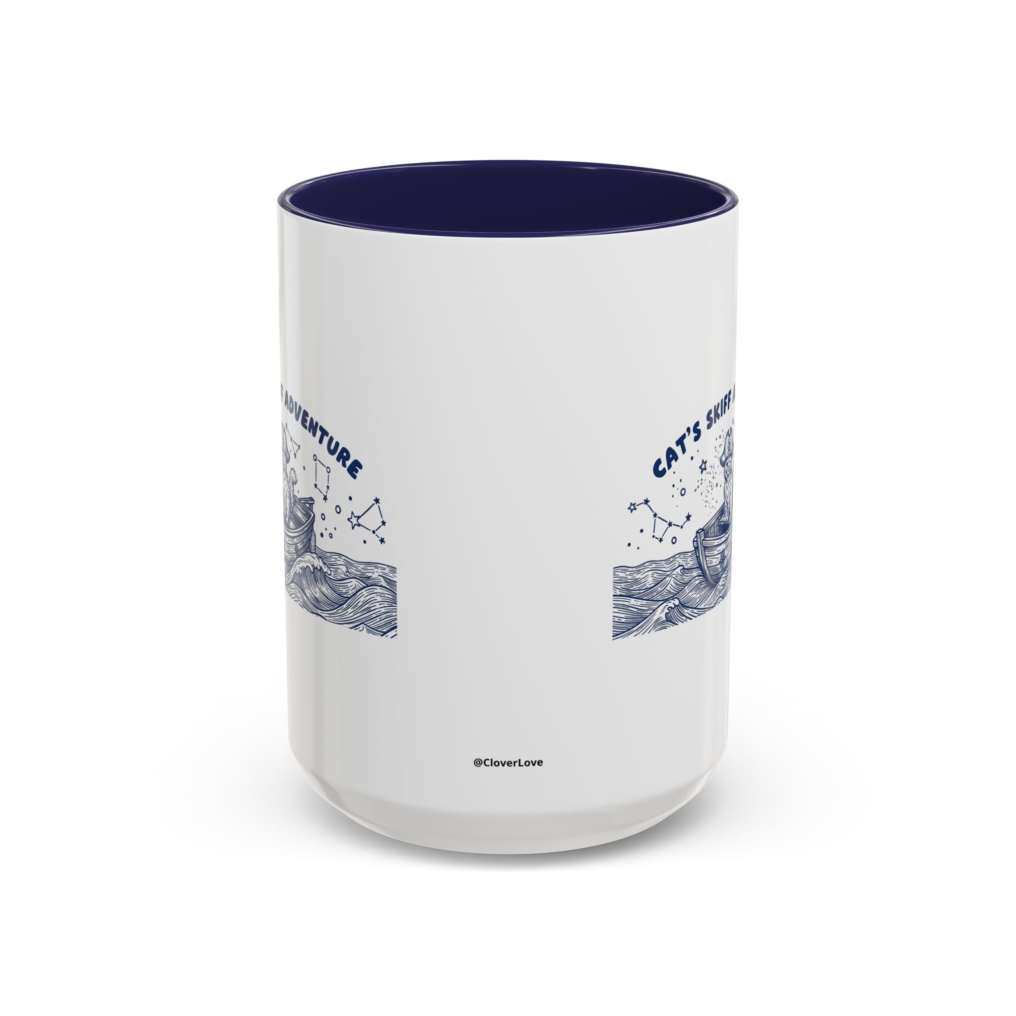 Cat's Skiff Adventure Ocean Mug - Cute Nautical Cat Lover Coffee Cup
