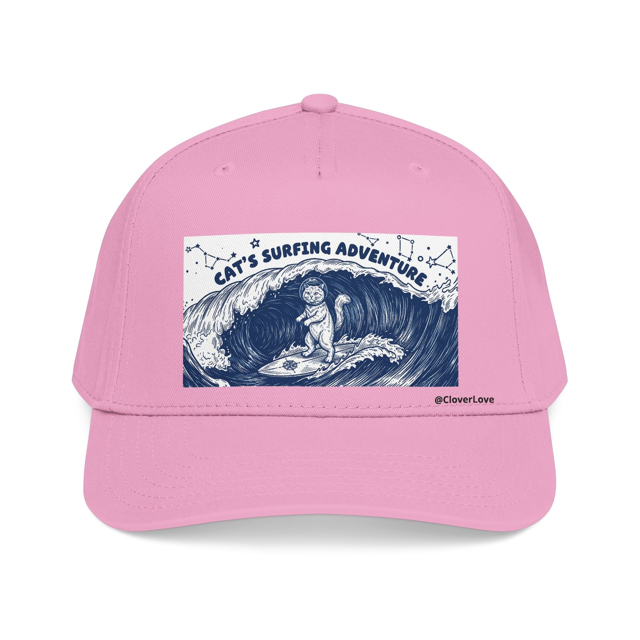 Cat Surfing Hat - Ocean Adventure Baseball Cap, Cute Cat Lover Gift