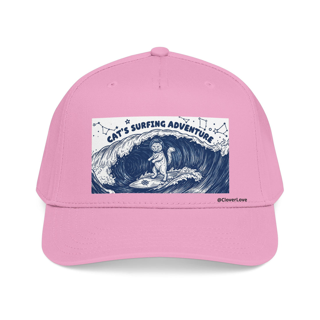 Cat Surfing Hat - Ocean Adventure Baseball Cap, Cute Cat Lover Gift