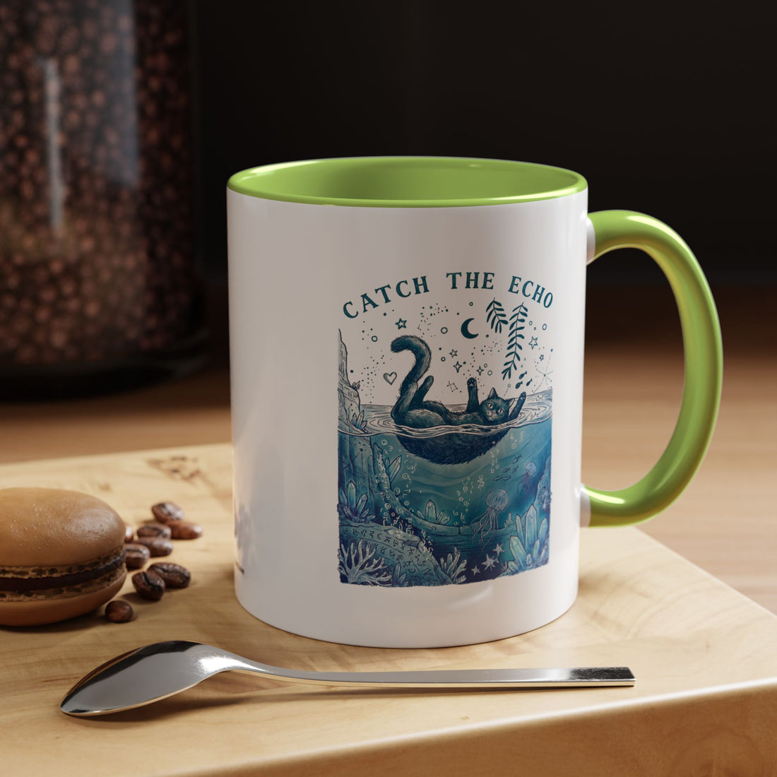 Cat's Ocean Echo Mug - Cute Underwater Cat Lover Coffee Cup
