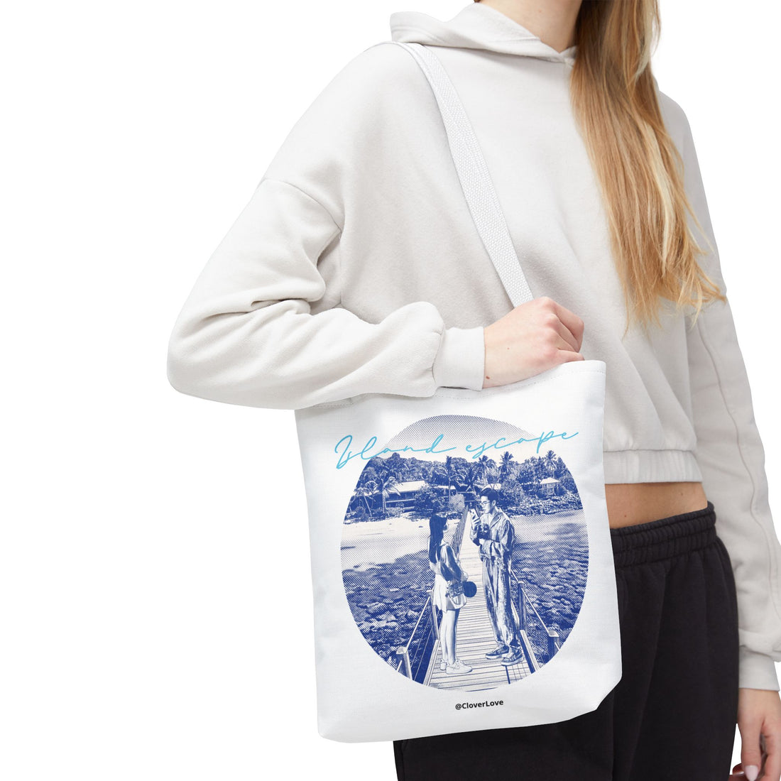 Island Escape Tote Bag | Vintage Beach Travel Canvas Bag