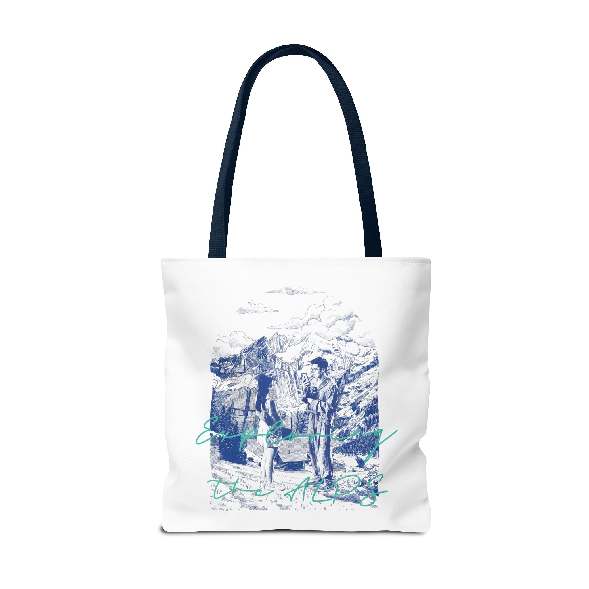 Travel Adventure Tote Bag | Vintage Mountain Explorer Canvas Bag