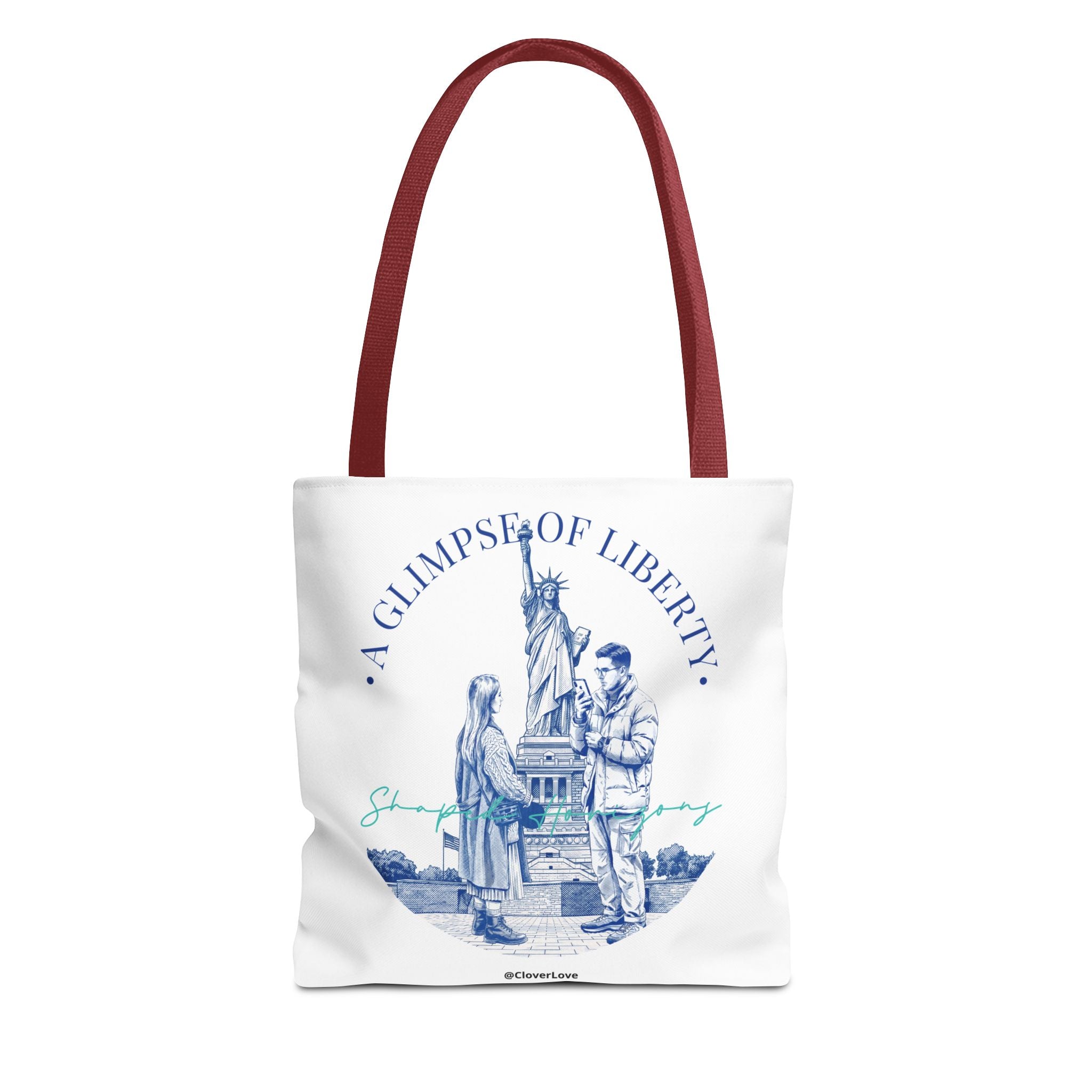 A Glimpse Of Liberty Travel Tote Bag | Statue of Liberty New York Canvas Tote Bag