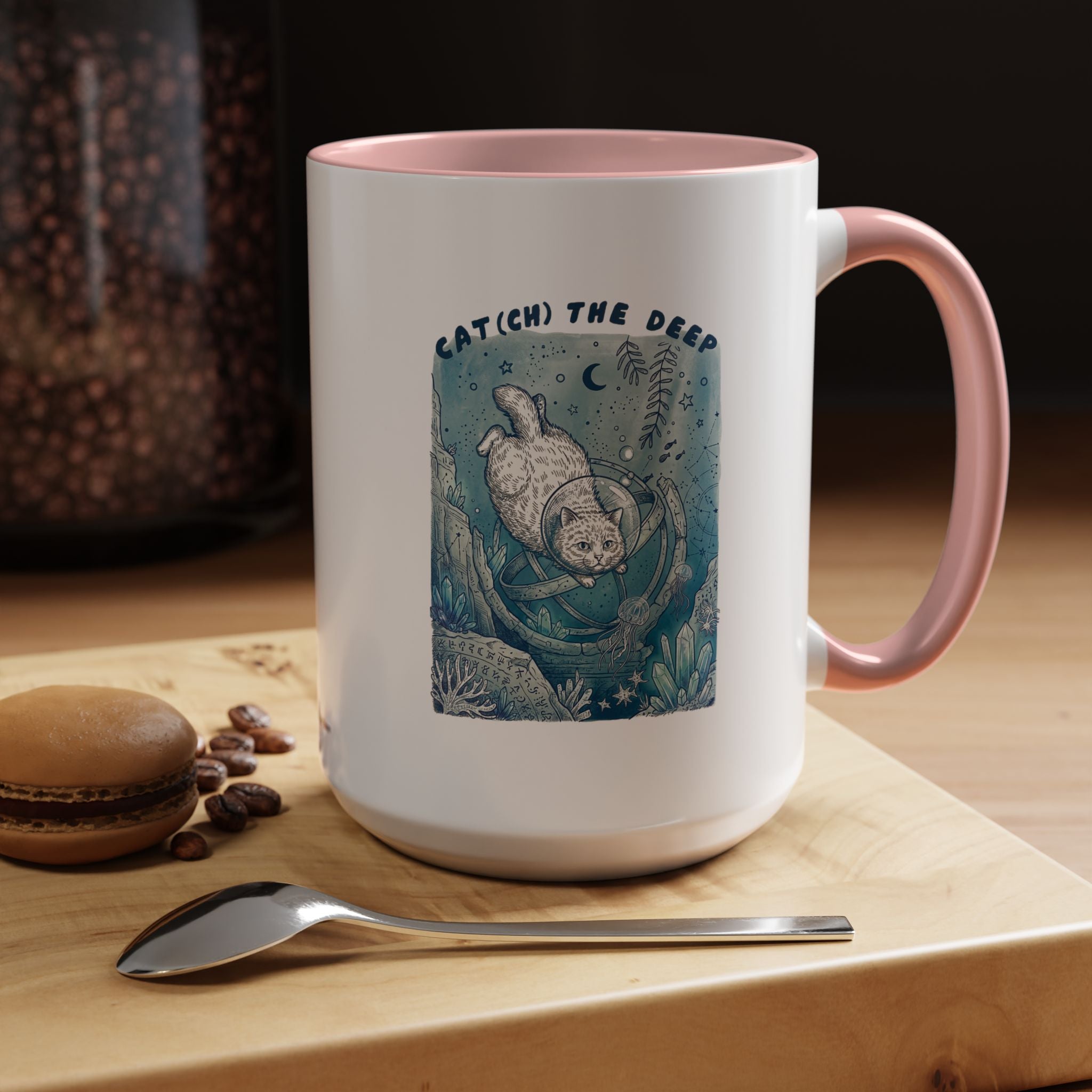 Cat's Deep Ocean Adventure Mug - Underwater Cat Lover Coffee Cup